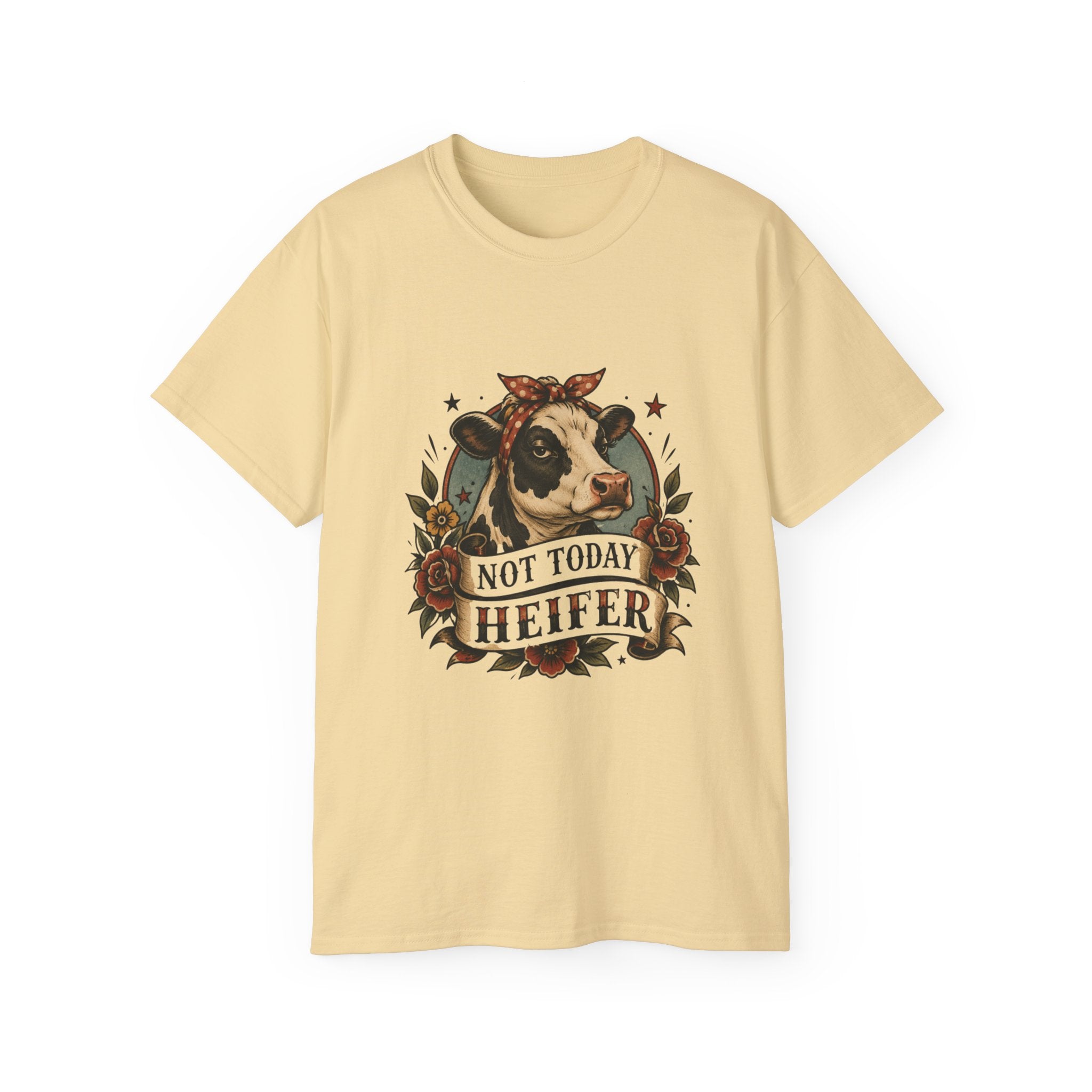 Tattoo-Inspired Cow Tee — Funny Cow Lover Shirt for Farmers & Homesteaders