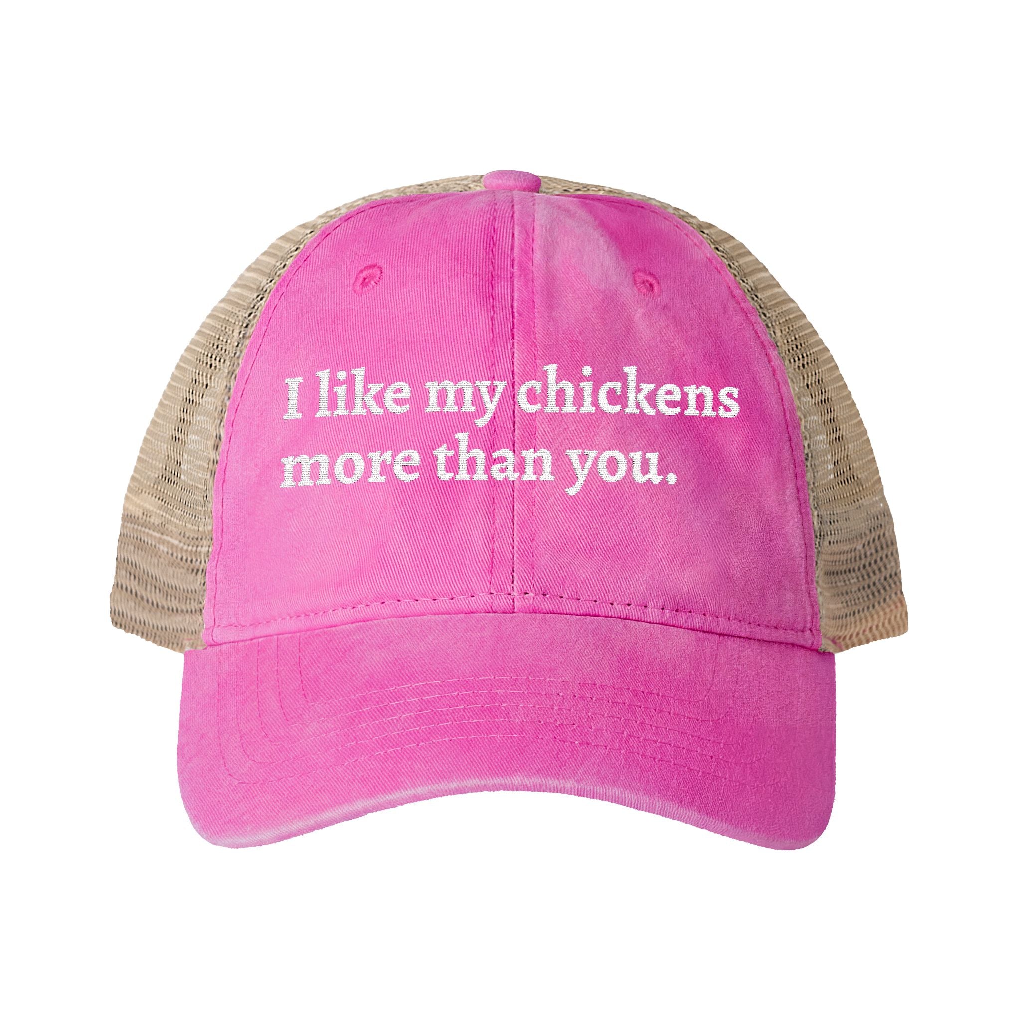 Like Chickens More Washed Mesh-Back Cap
