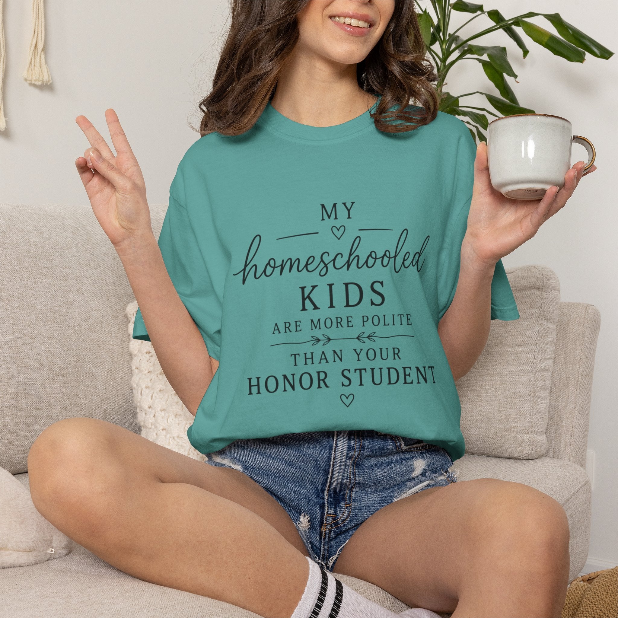 Snarky Homeschool vs Public School T-Shirt — 'Polite Homeschool Kids' Comment Tee