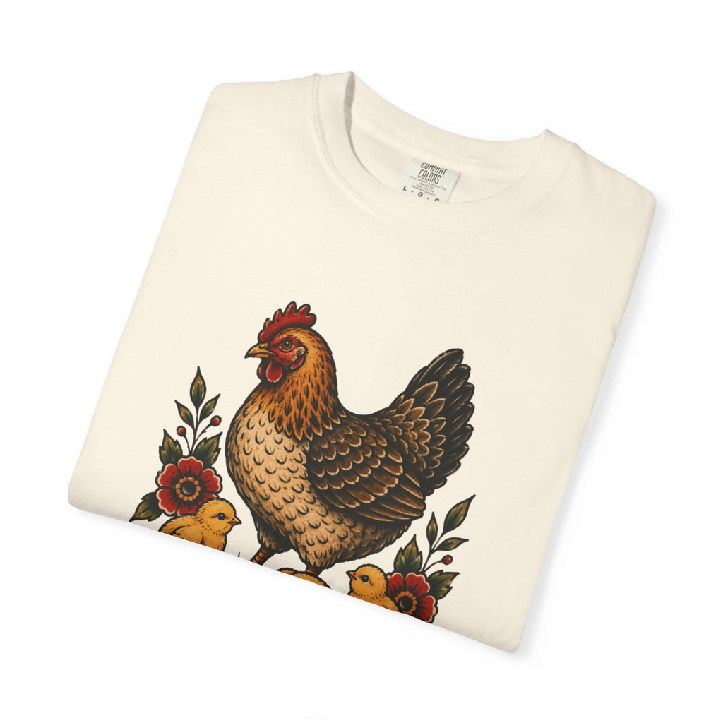 Tattoo-Inspired Chicken T-Shirt — Homesteader & Chicken Lover Tee