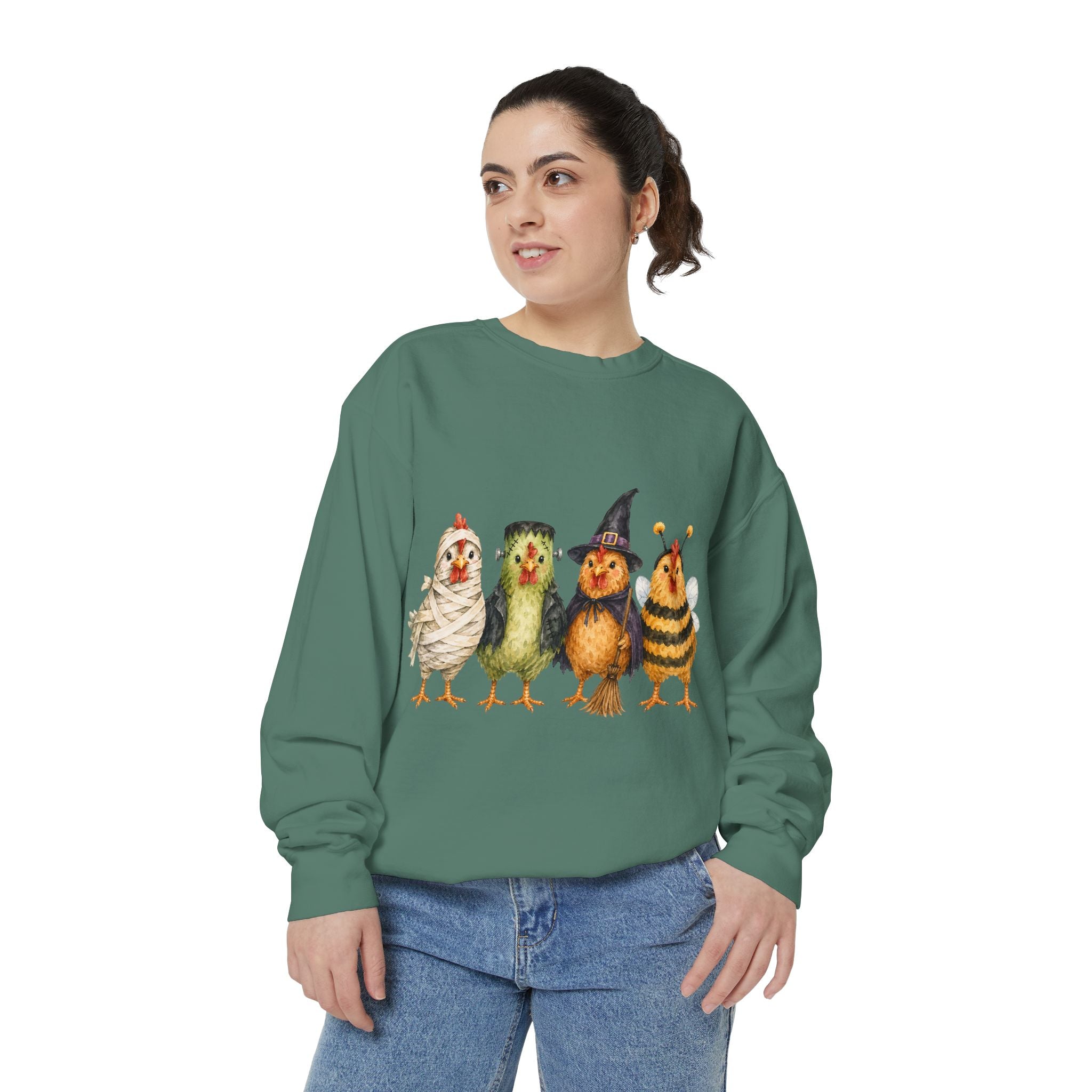 Halloween Chicken Unisex Garment-Dyed Sweatshirt