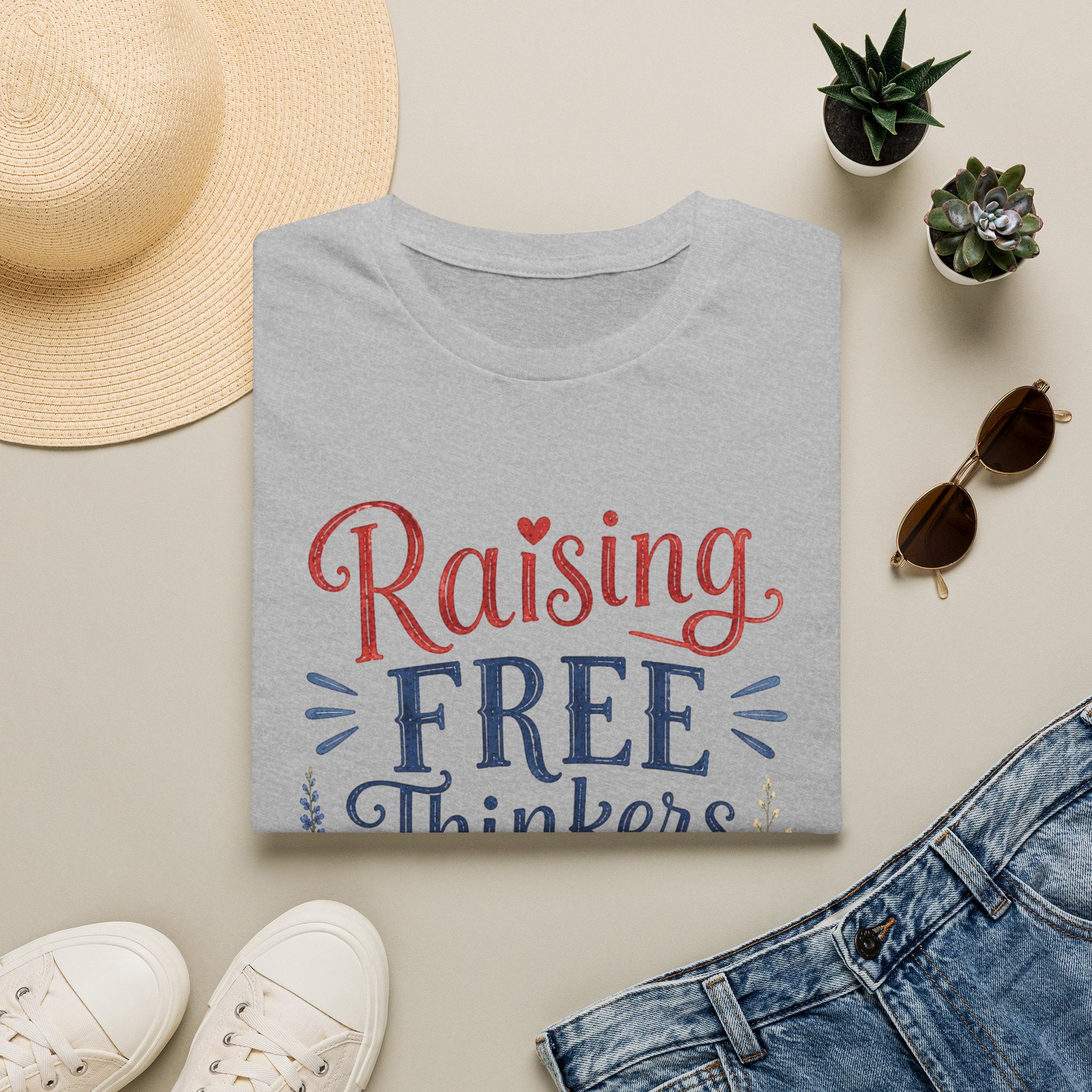 Homeschool Patriot Tee — Raise Free-Thinking Kids (Multiple Colors)