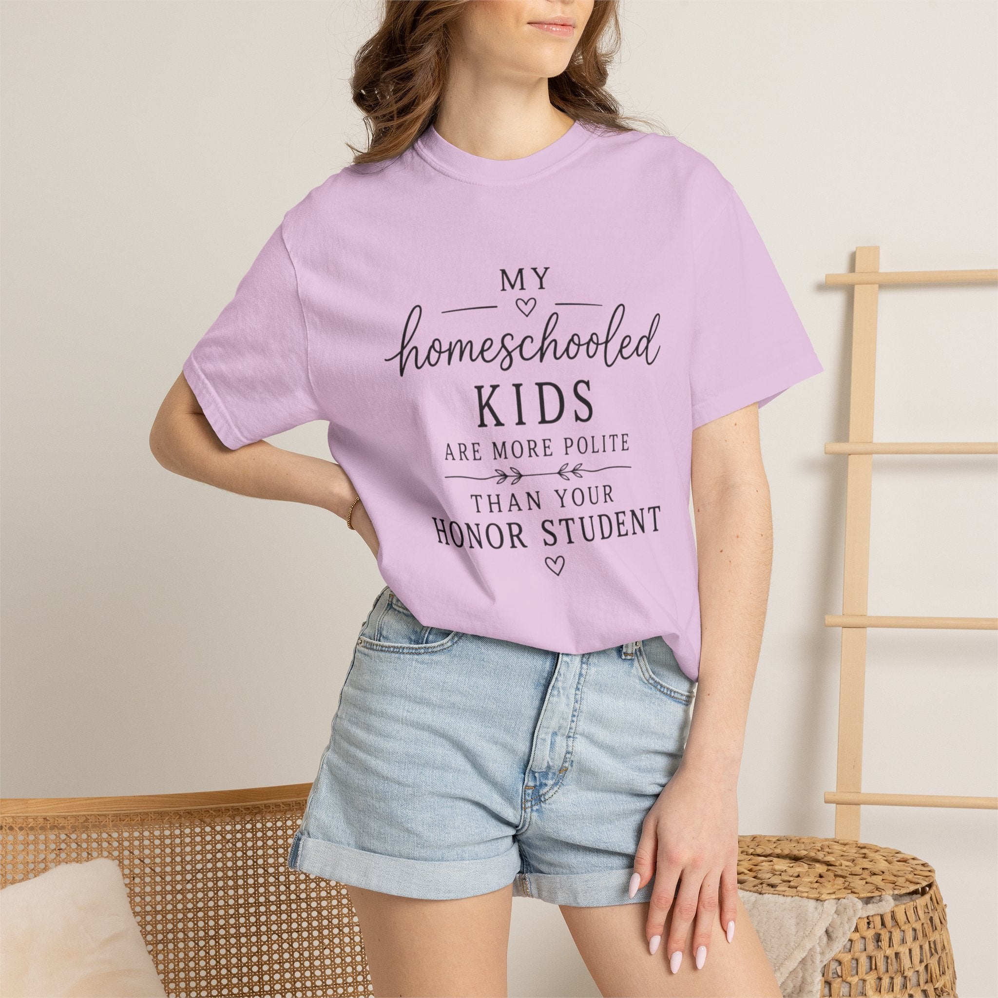 Snarky Homeschool vs Public School T-Shirt — 'Polite Homeschool Kids' Comment Tee