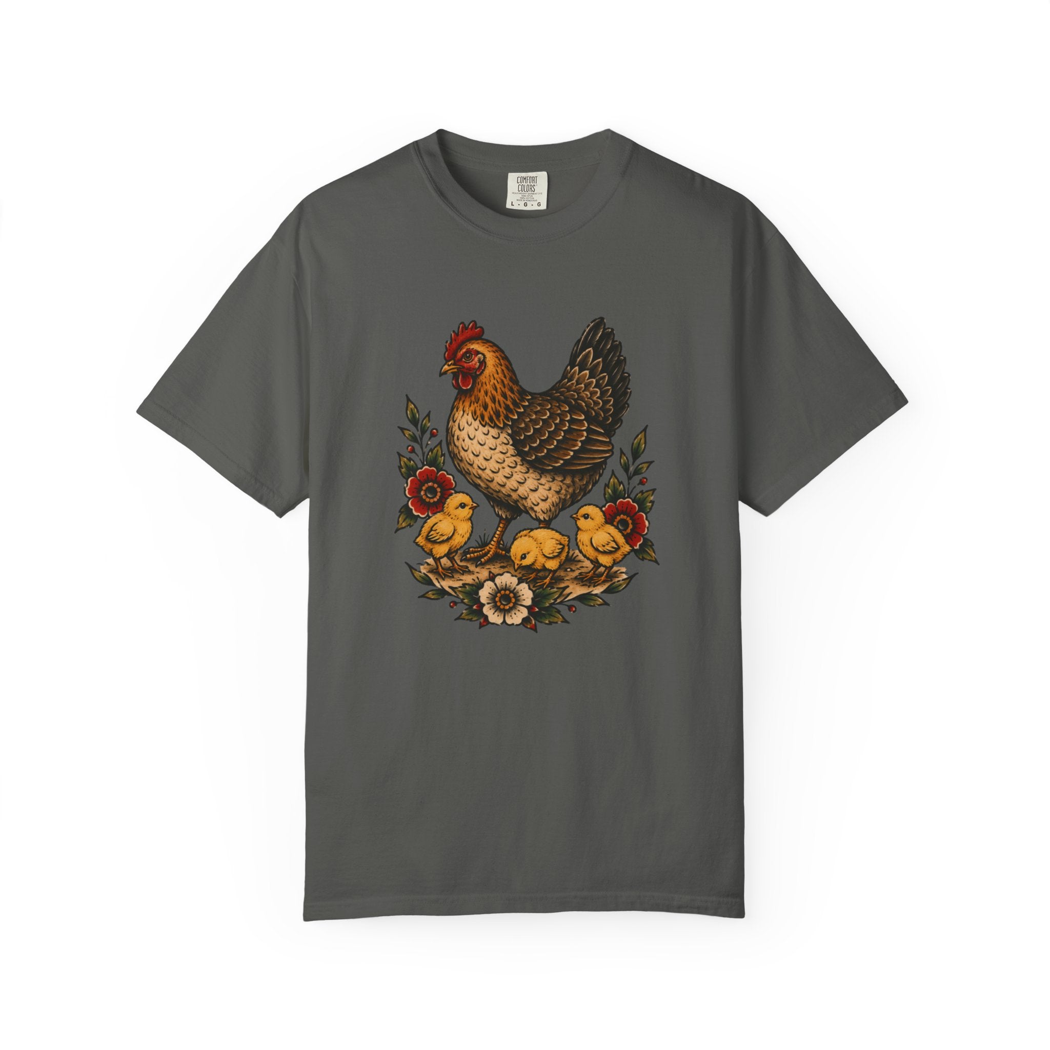 Tattoo-Inspired Chicken T-Shirt — Homesteader & Chicken Lover Tee