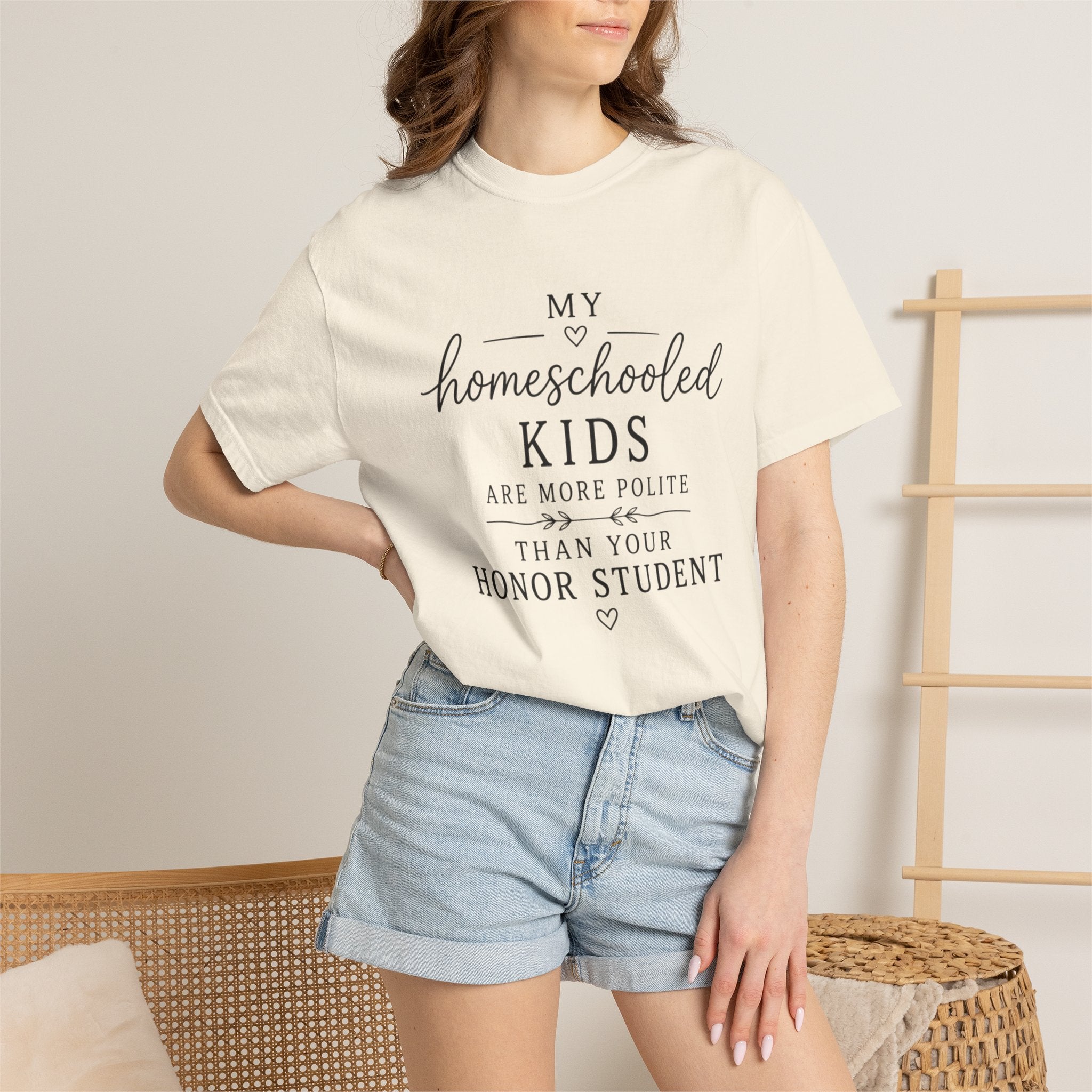 Snarky Homeschool vs Public School T-Shirt — 'Polite Homeschool Kids' Comment Tee