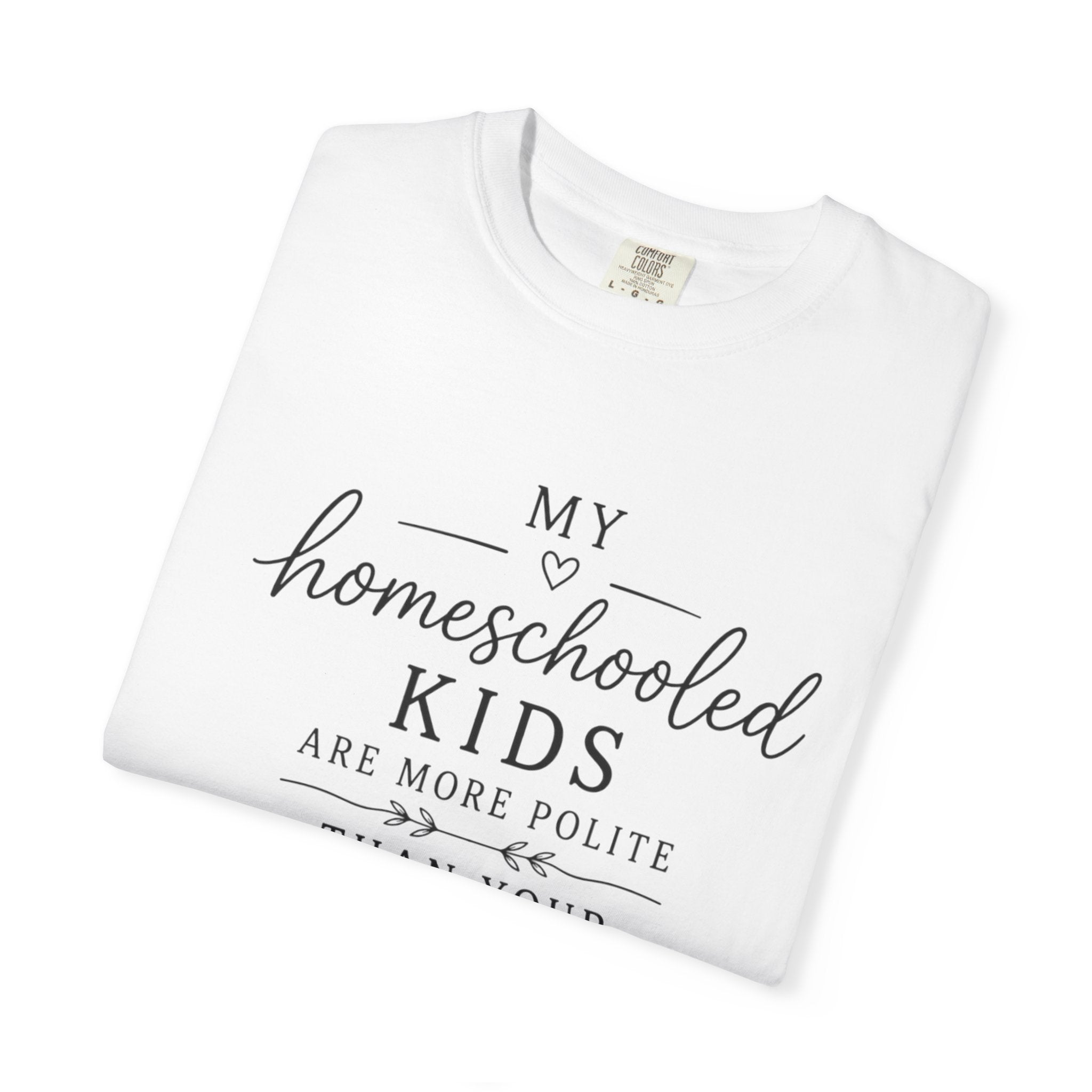 Snarky Homeschool vs Public School T-Shirt — 'Polite Homeschool Kids' Comment Tee