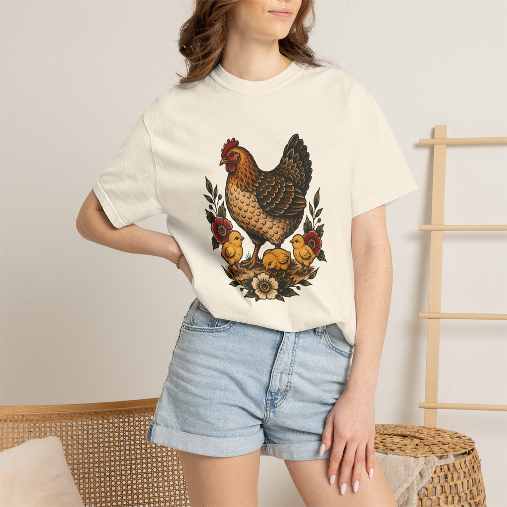 Tattoo-Inspired Chicken T-Shirt — Homesteader & Chicken Lover Tee