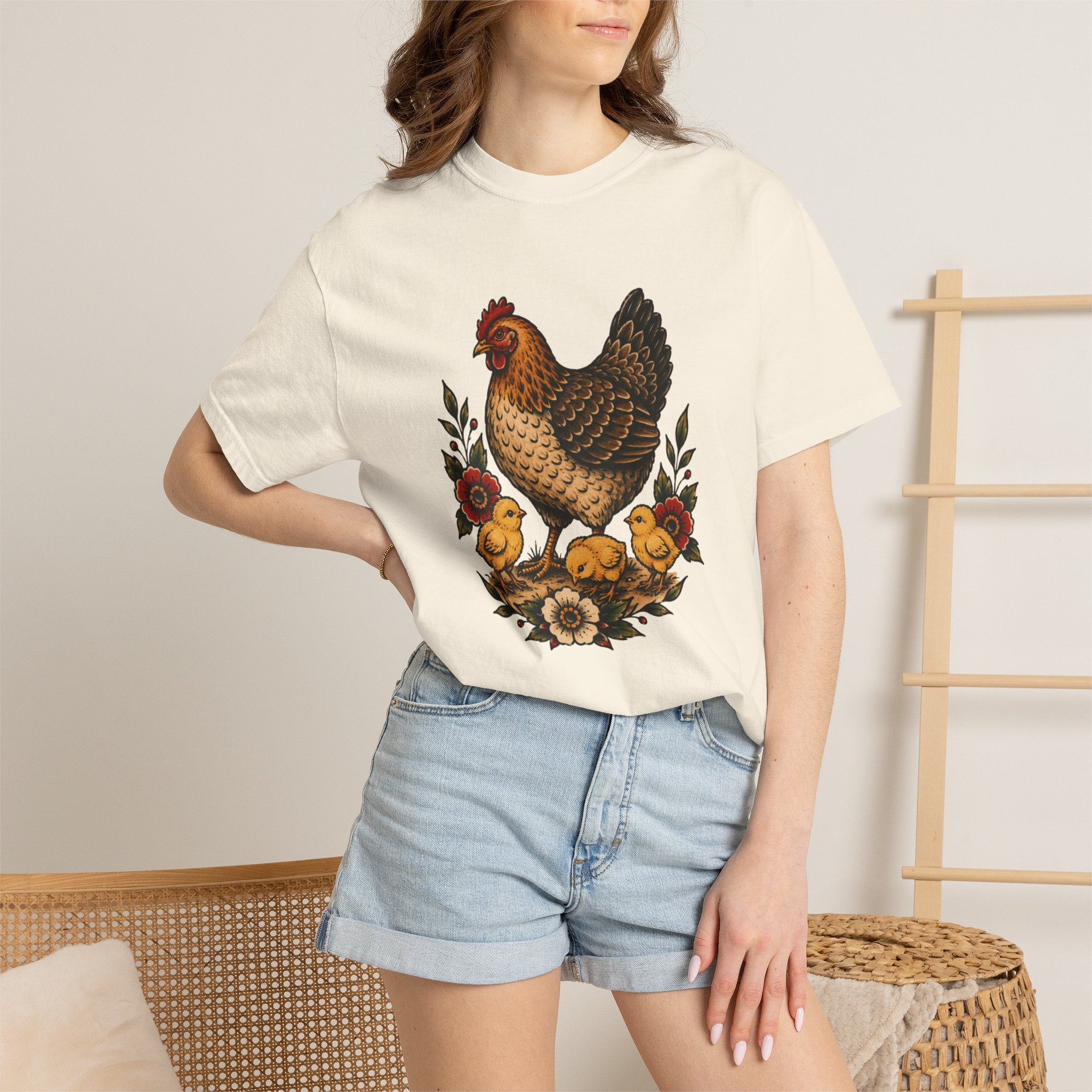 Tattoo-Inspired Chicken T-Shirt — Homesteader & Chicken Lover Tee