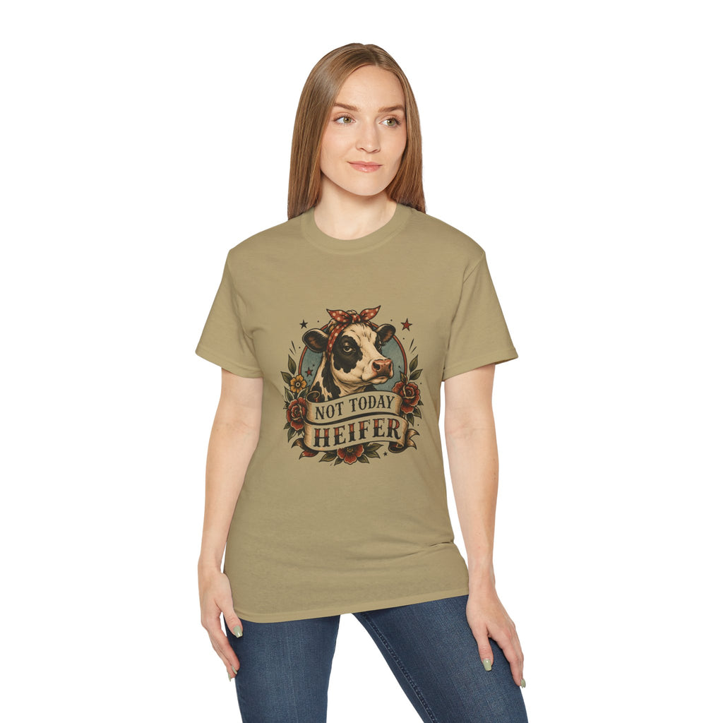 Tattoo-Inspired Cow Tee — Funny Cow Lover Shirt for Farmers & Homesteaders
