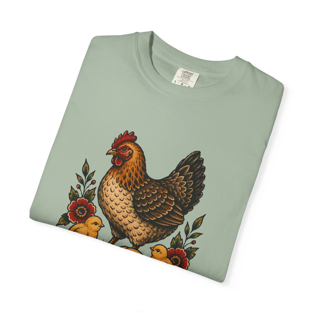 Tattoo-Inspired Chicken T-Shirt — Homesteader & Chicken Lover Tee