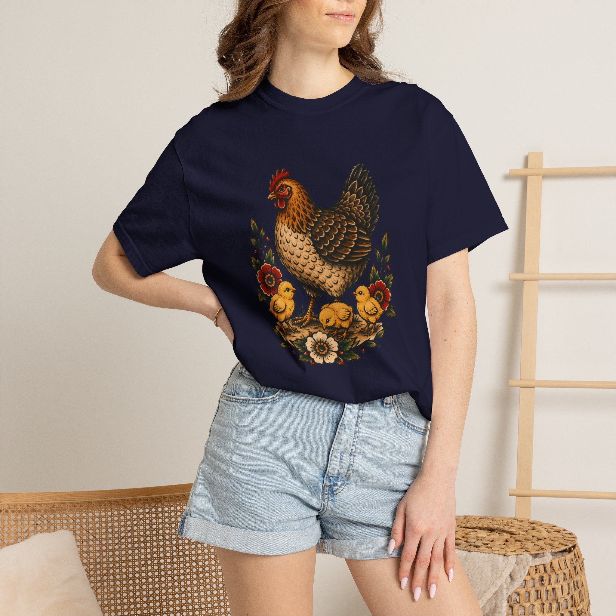 Tattoo-Inspired Chicken T-Shirt — Homesteader & Chicken Lover Tee