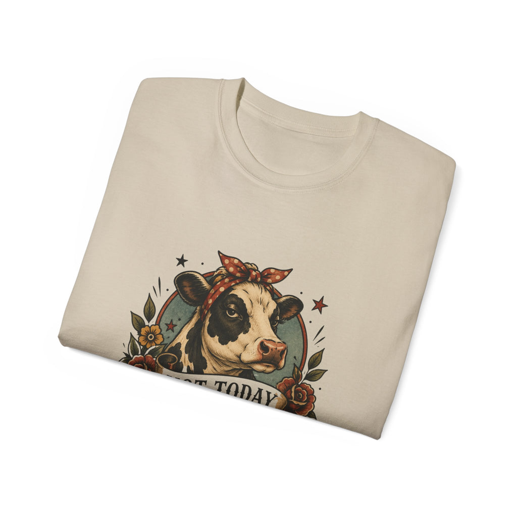 Tattoo-Inspired Cow Tee — Funny Cow Lover Shirt for Farmers & Homesteaders