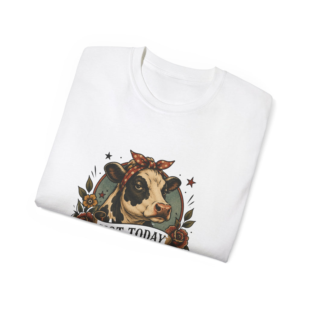 Tattoo-Inspired Cow Tee — Funny Cow Lover Shirt for Farmers & Homesteaders