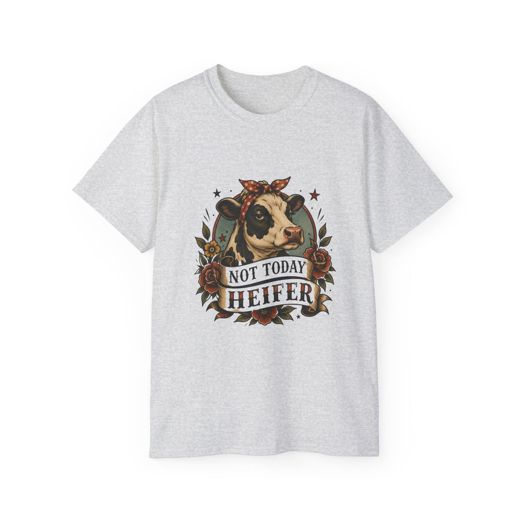 Tattoo-Inspired Cow Tee — Funny Cow Lover Shirt for Farmers & Homesteaders
