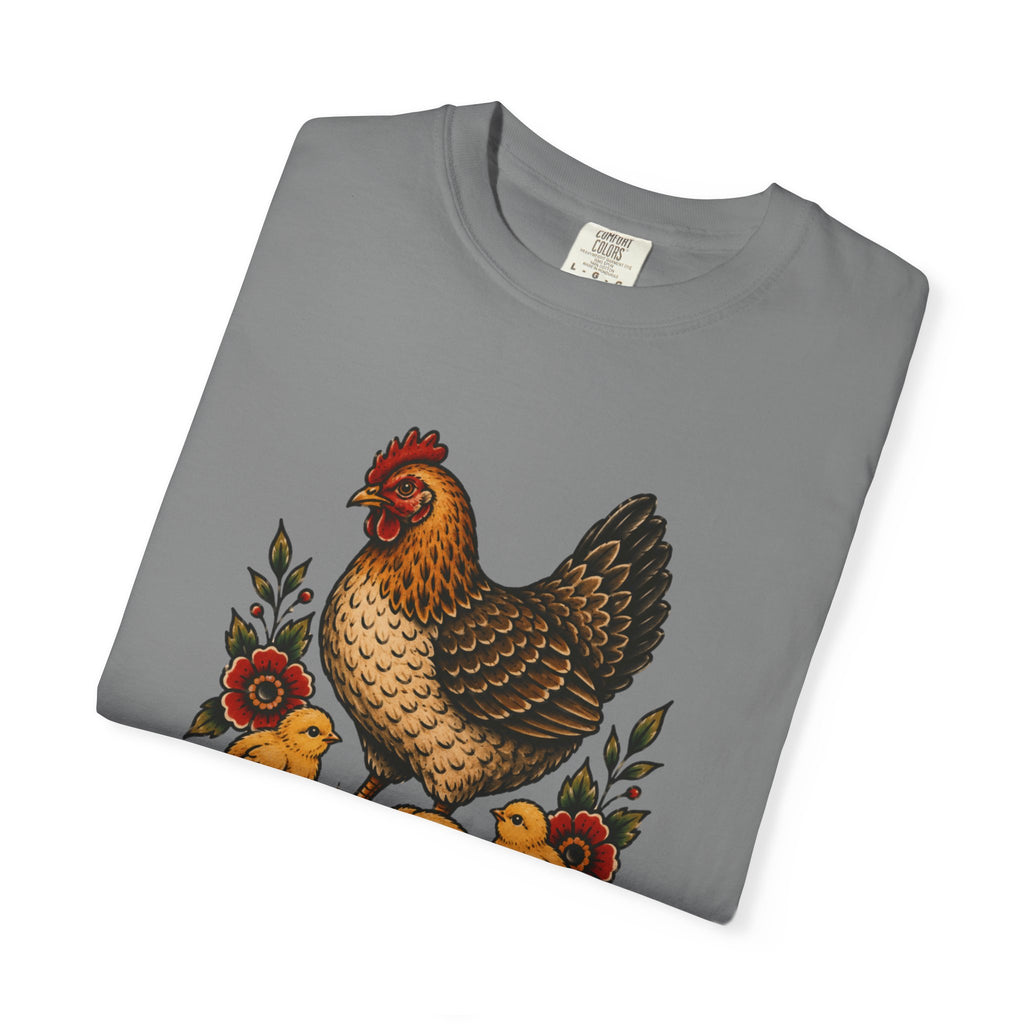 Tattoo-Inspired Chicken T-Shirt — Homesteader & Chicken Lover Tee
