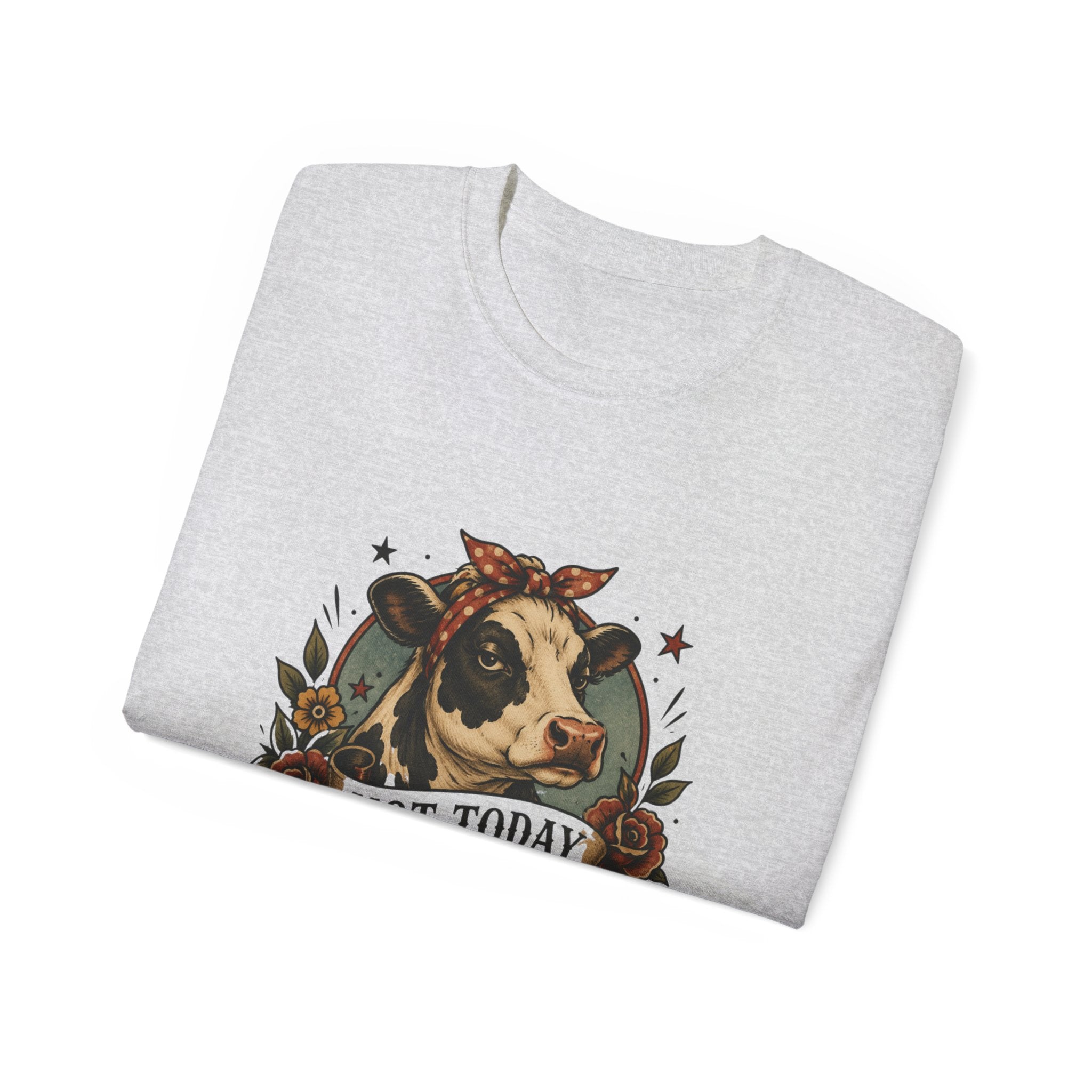 Tattoo-Inspired Cow Tee — Funny Cow Lover Shirt for Farmers & Homesteaders