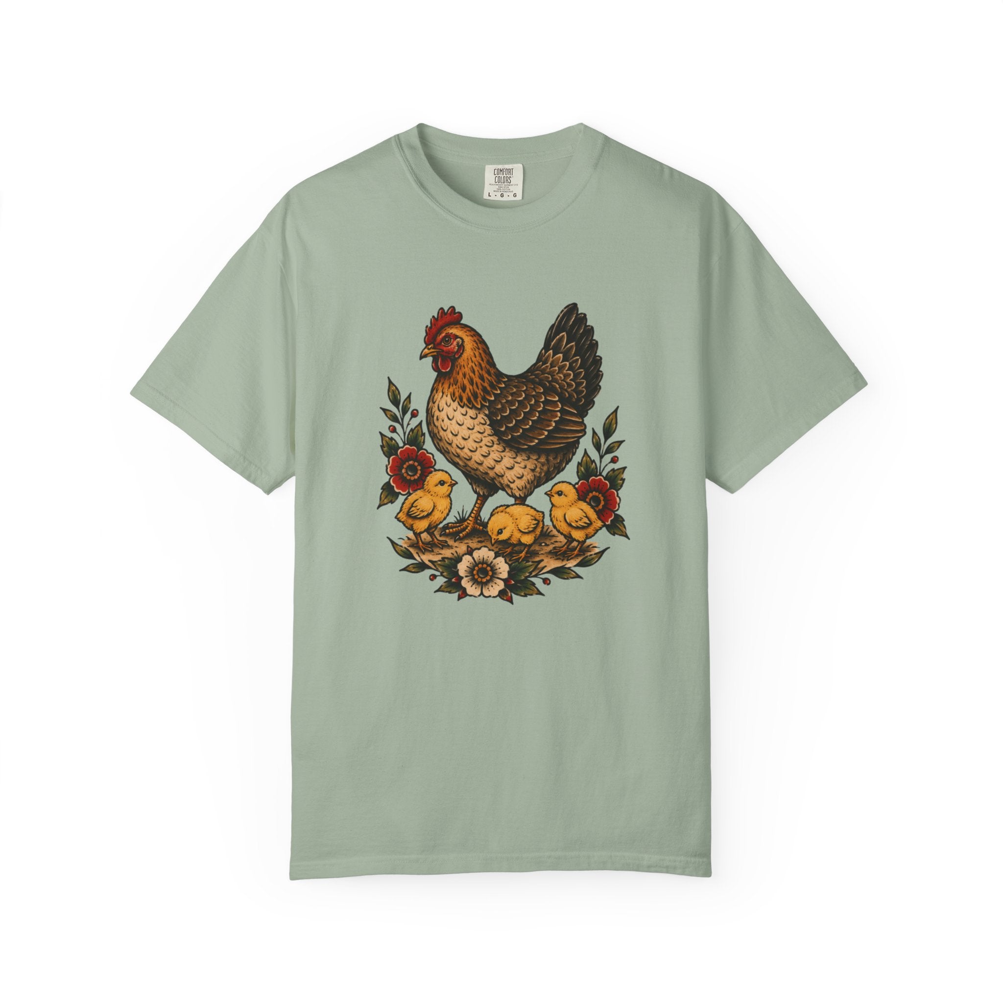 Tattoo-Inspired Chicken T-Shirt — Homesteader & Chicken Lover Tee