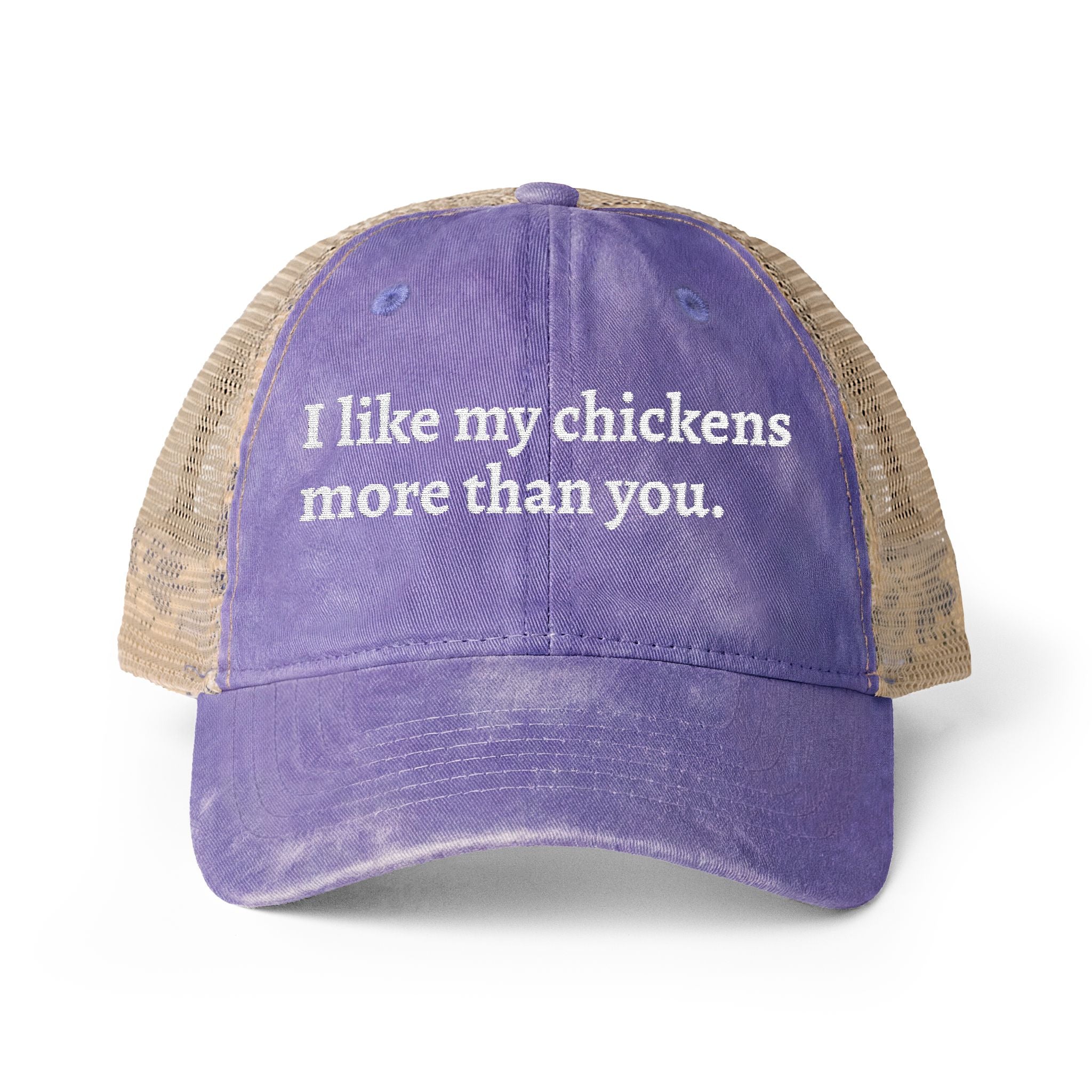 Like Chickens More Washed Mesh-Back Cap