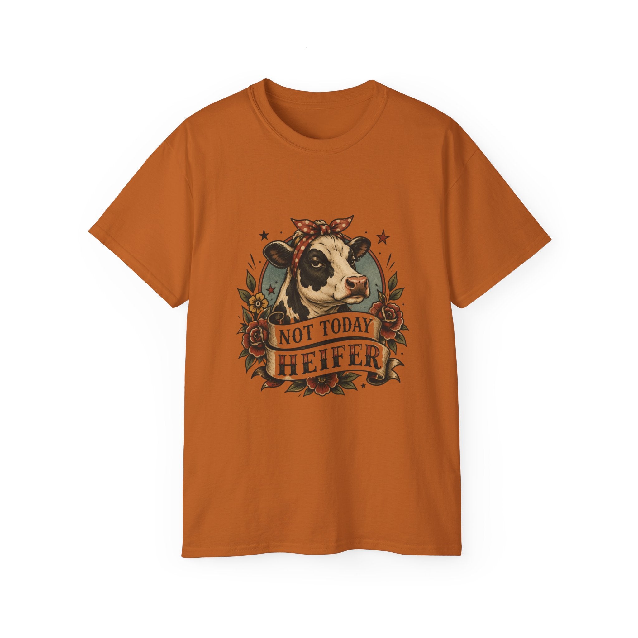 Tattoo-Inspired Cow Tee — Funny Cow Lover Shirt for Farmers & Homesteaders