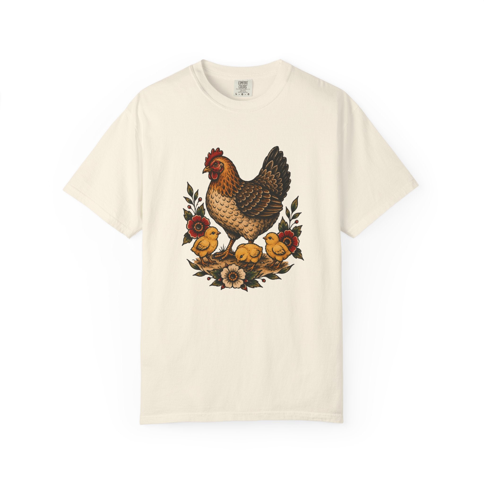 Tattoo-Inspired Chicken T-Shirt — Homesteader & Chicken Lover Tee