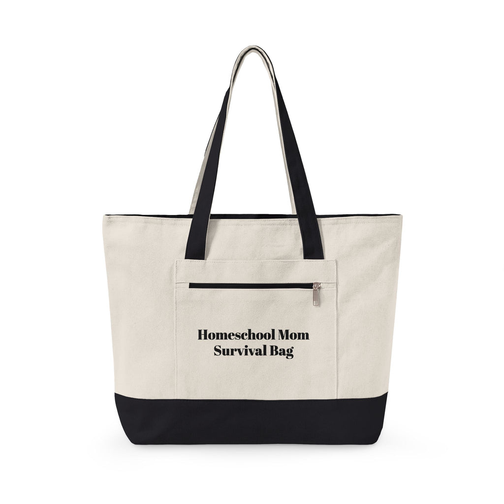 Survival Bag Zippered Canvas Tote