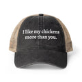 Like Chickens More Washed Mesh-Back Cap