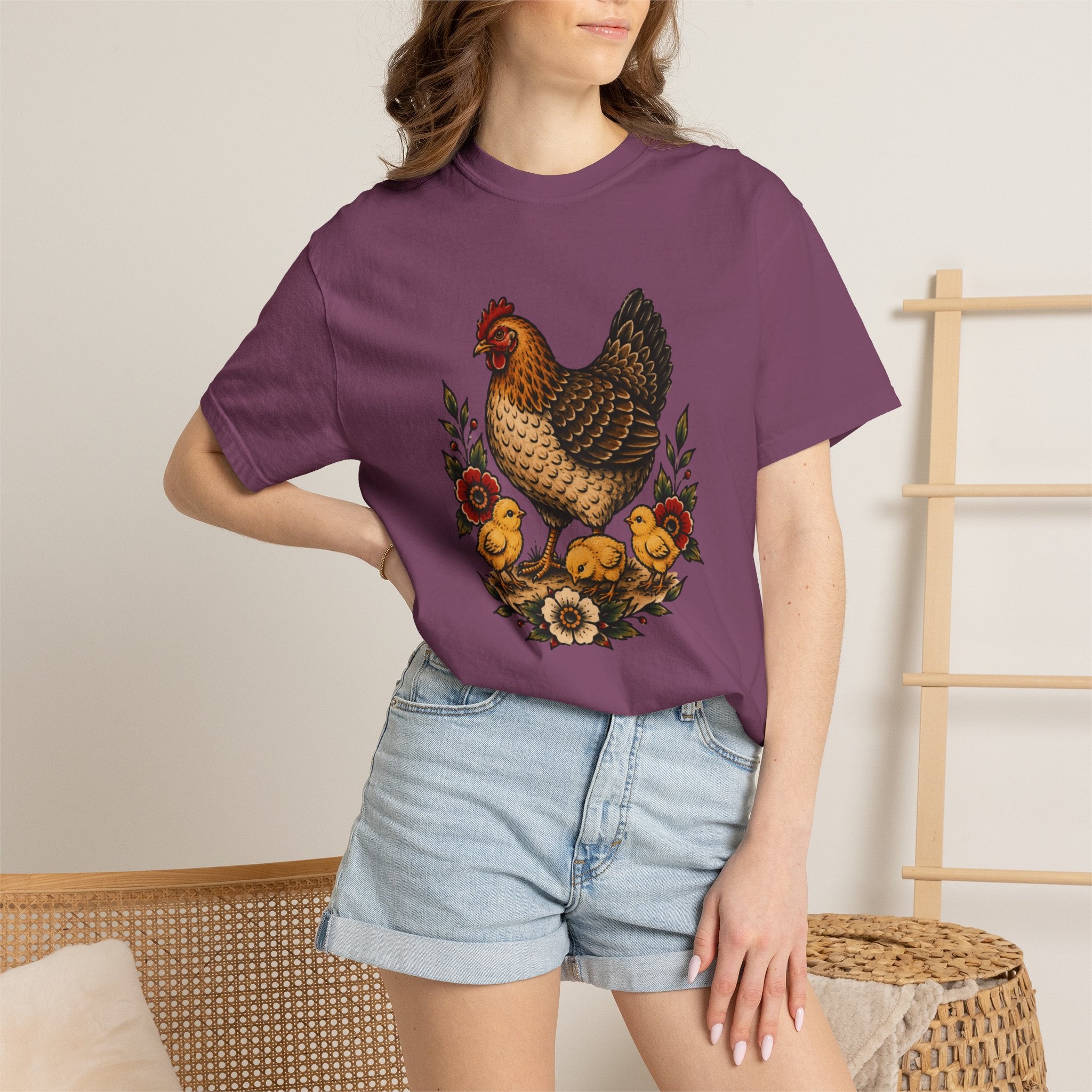 Tattoo-Inspired Chicken T-Shirt — Homesteader & Chicken Lover Tee
