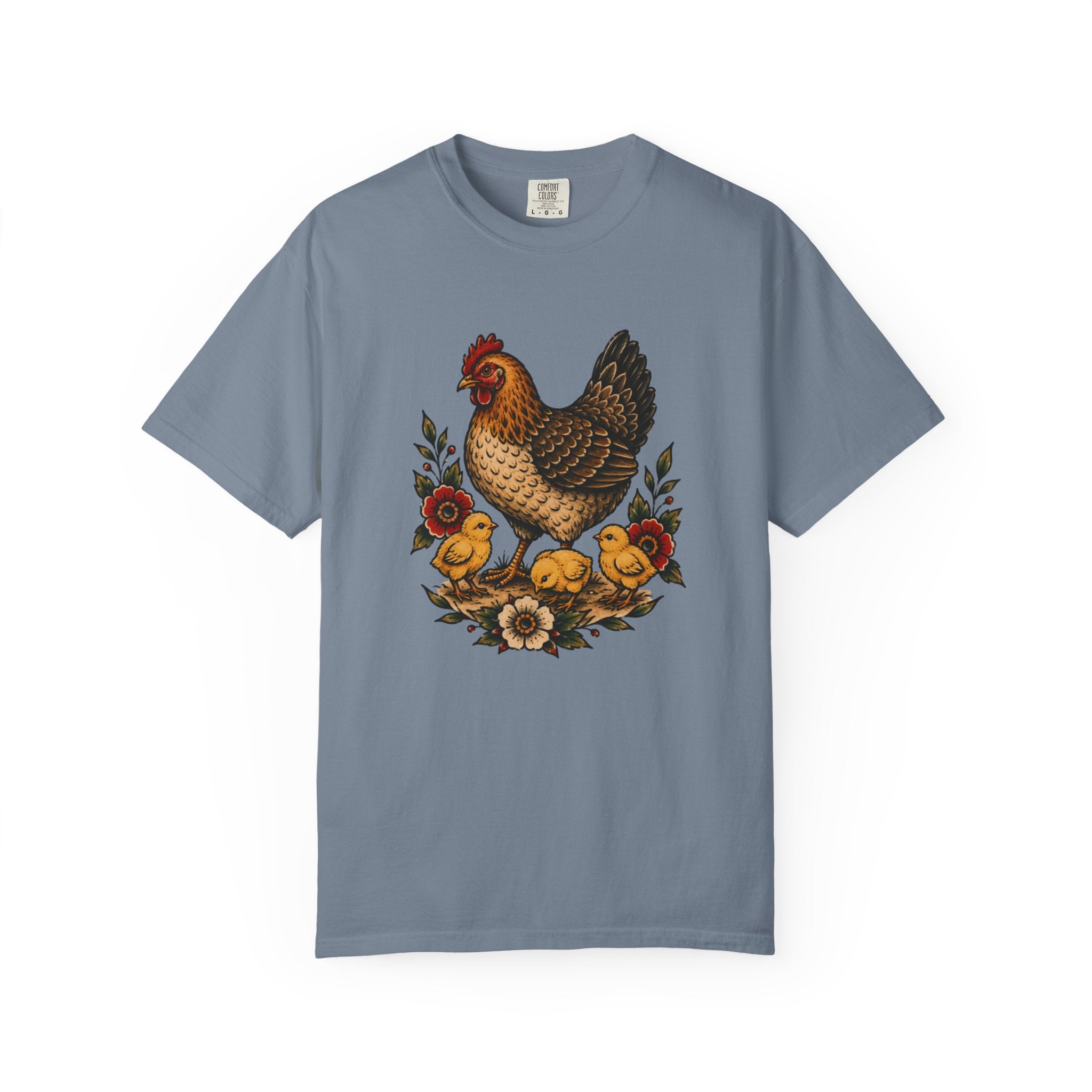 Tattoo-Inspired Chicken T-Shirt — Homesteader & Chicken Lover Tee