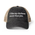 Like Chickens More Washed Mesh-Back Cap