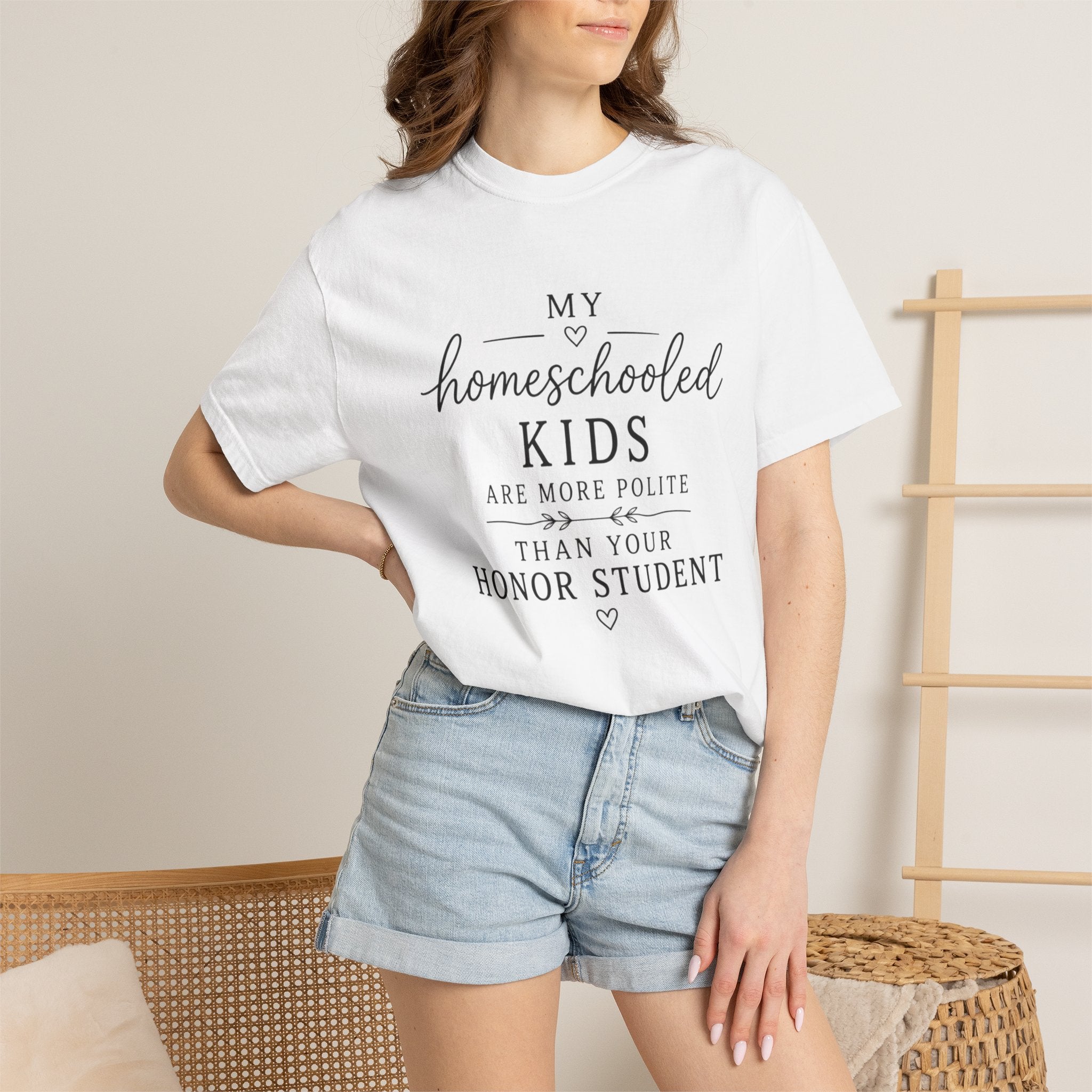 Snarky Homeschool vs Public School T-Shirt — 'Polite Homeschool Kids' Comment Tee