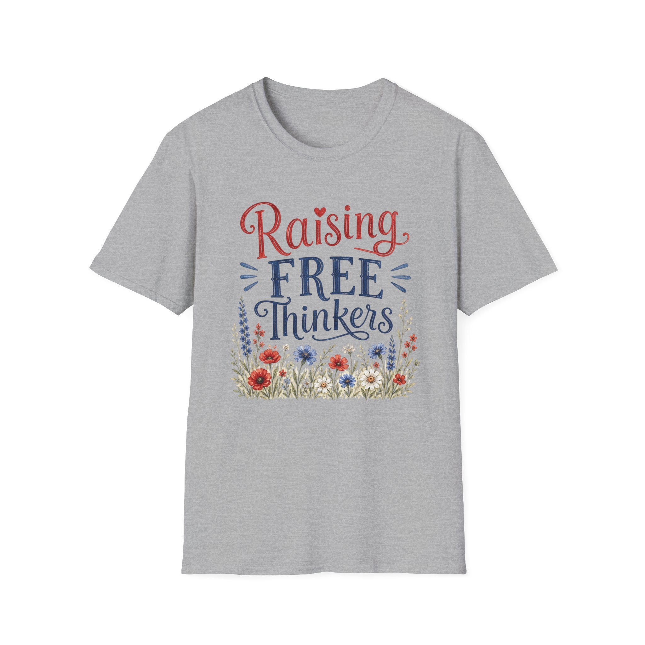 Homeschool Patriot Tee — Raise Free-Thinking Kids (Multiple Colors)