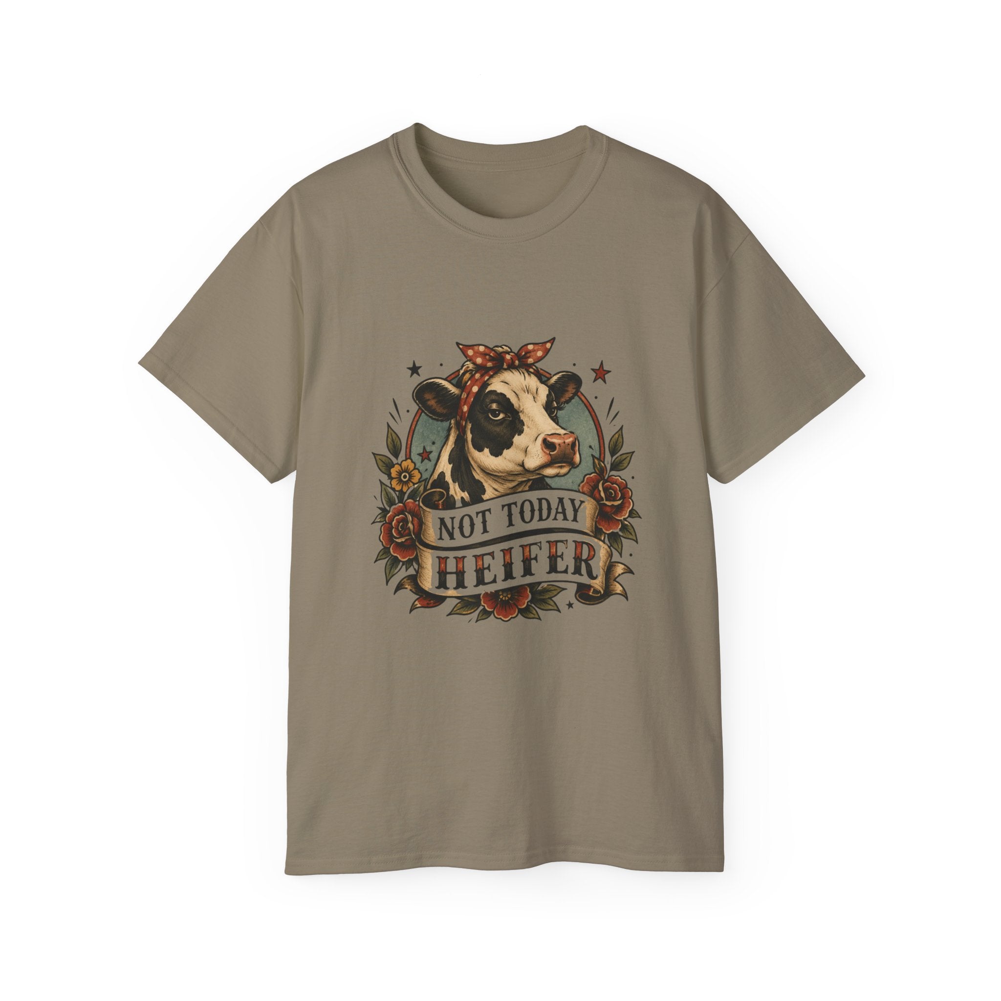 Tattoo-Inspired Cow Tee — Funny Cow Lover Shirt for Farmers & Homesteaders