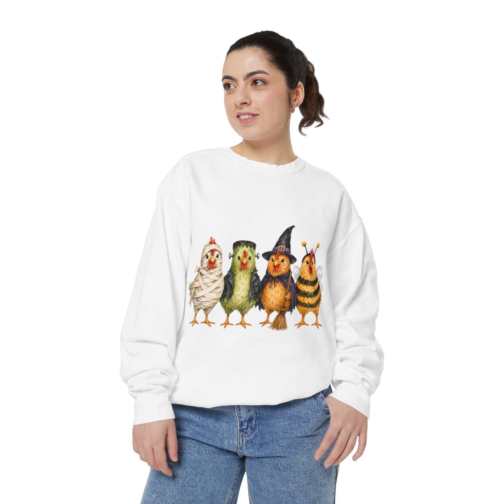 Halloween Chicken Unisex Garment-Dyed Sweatshirt