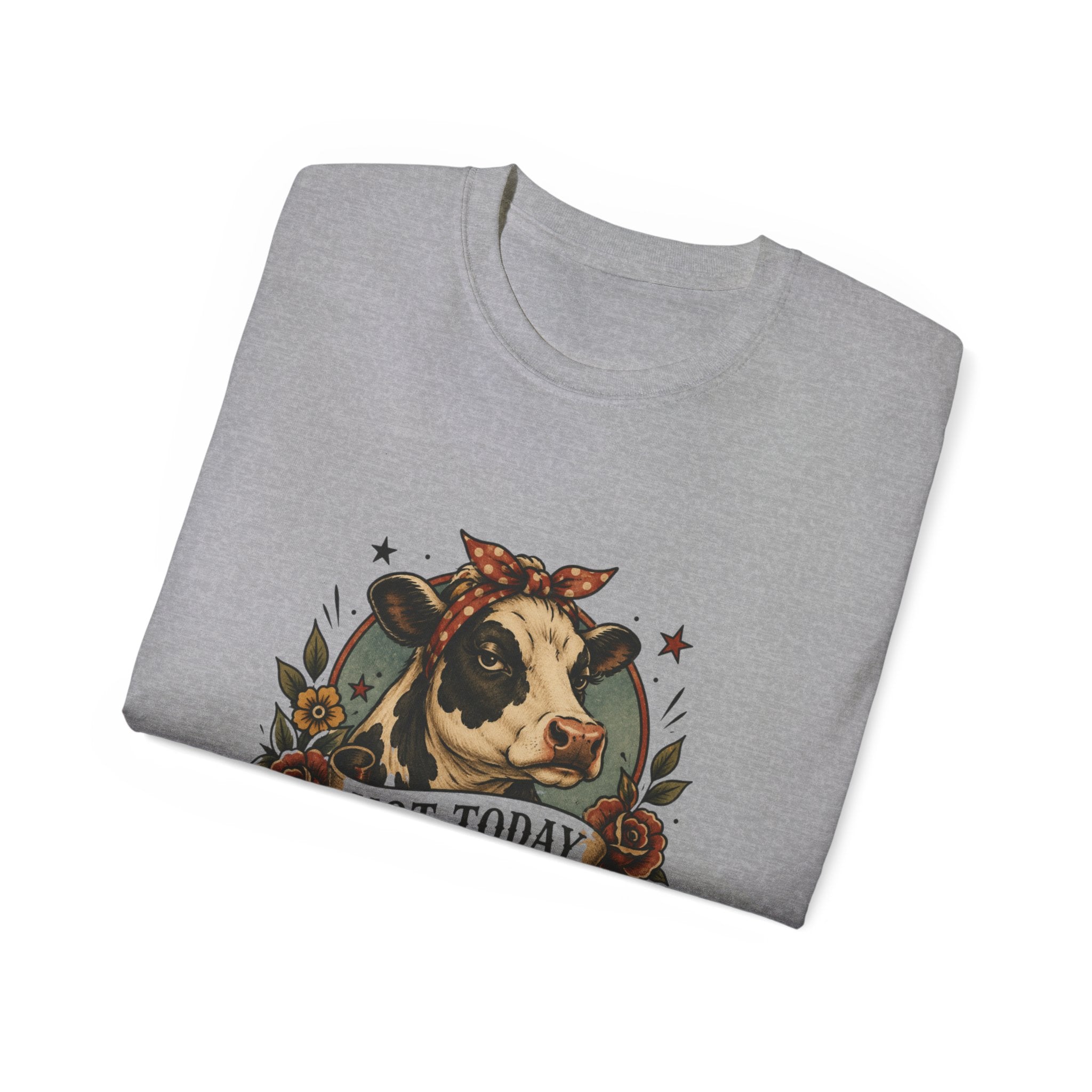 Tattoo-Inspired Cow Tee — Funny Cow Lover Shirt for Farmers & Homesteaders