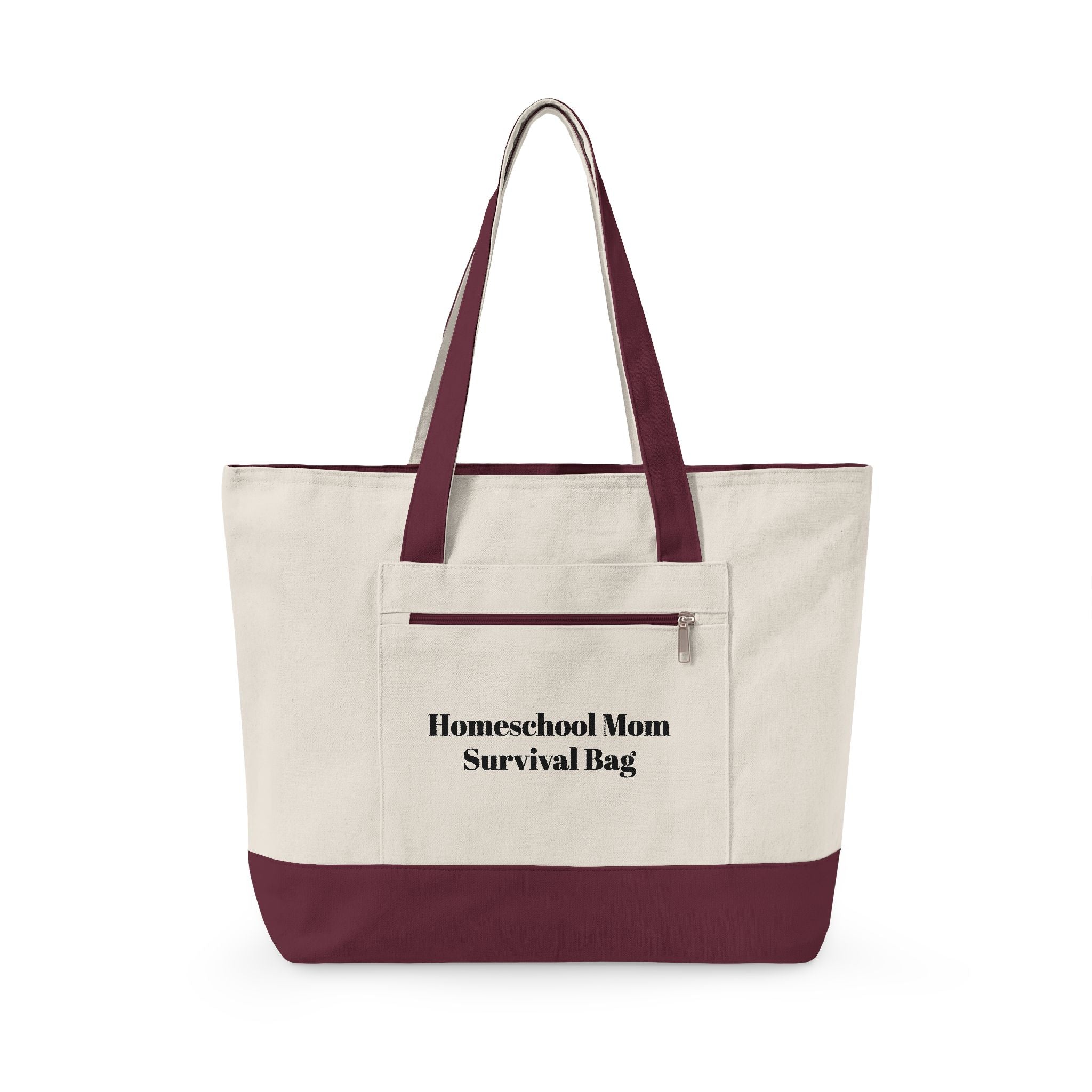 Survival Bag Zippered Canvas Tote