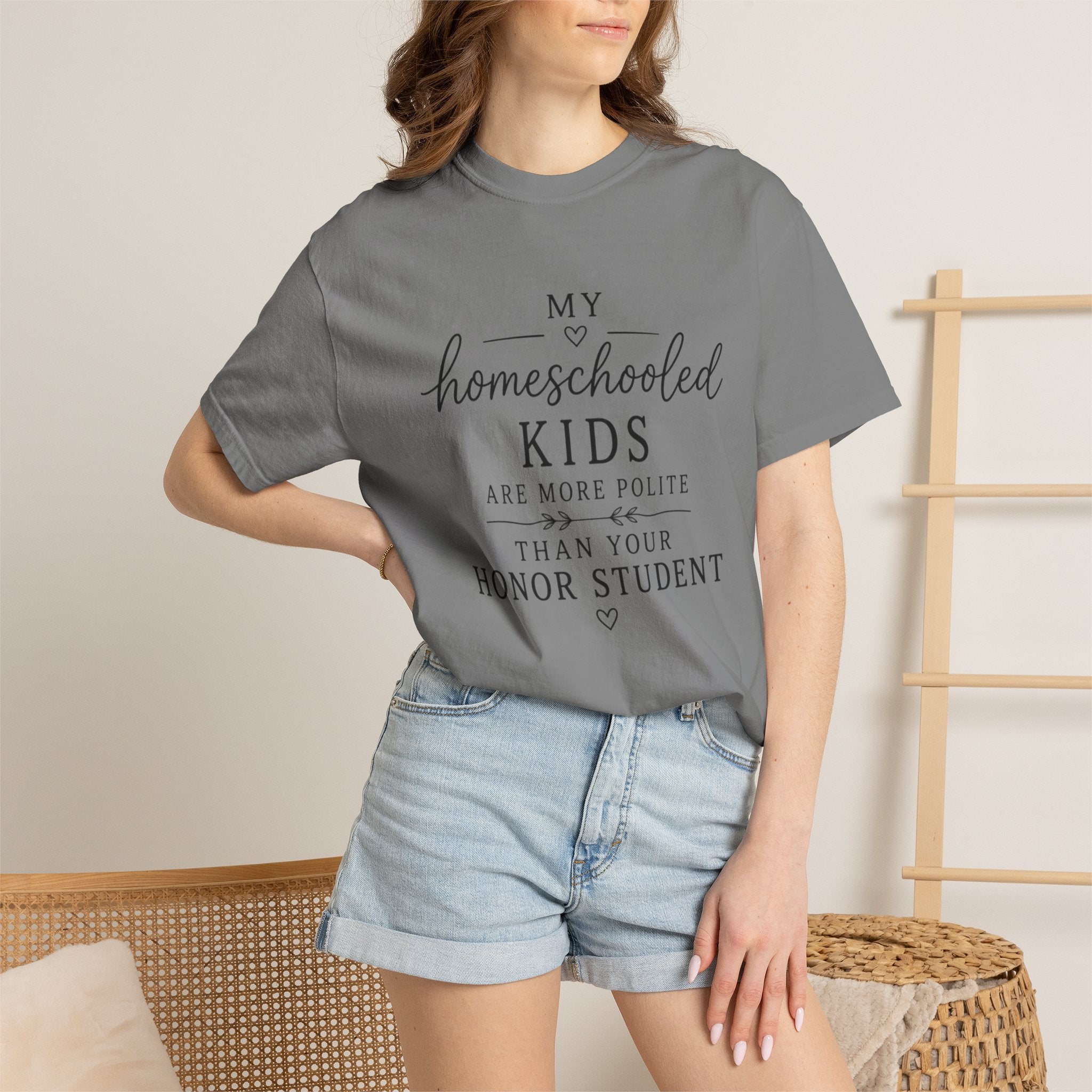 Snarky Homeschool vs Public School T-Shirt — 'Polite Homeschool Kids' Comment Tee