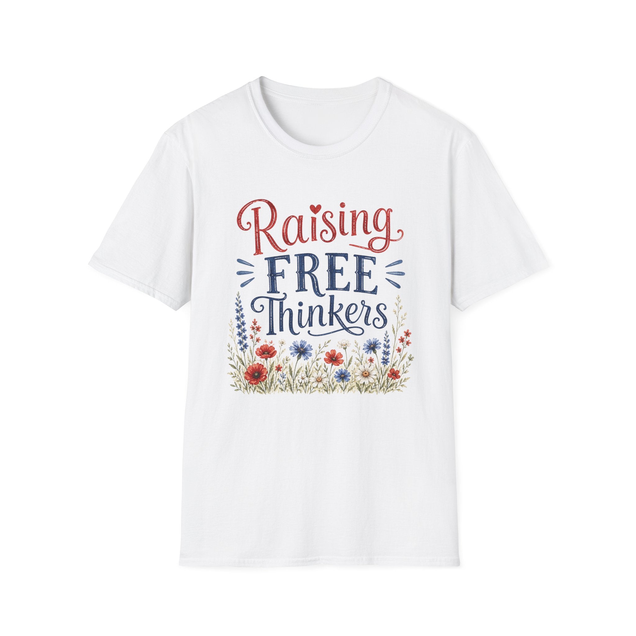 Homeschool Patriot Tee — Raise Free-Thinking Kids (Multiple Colors)