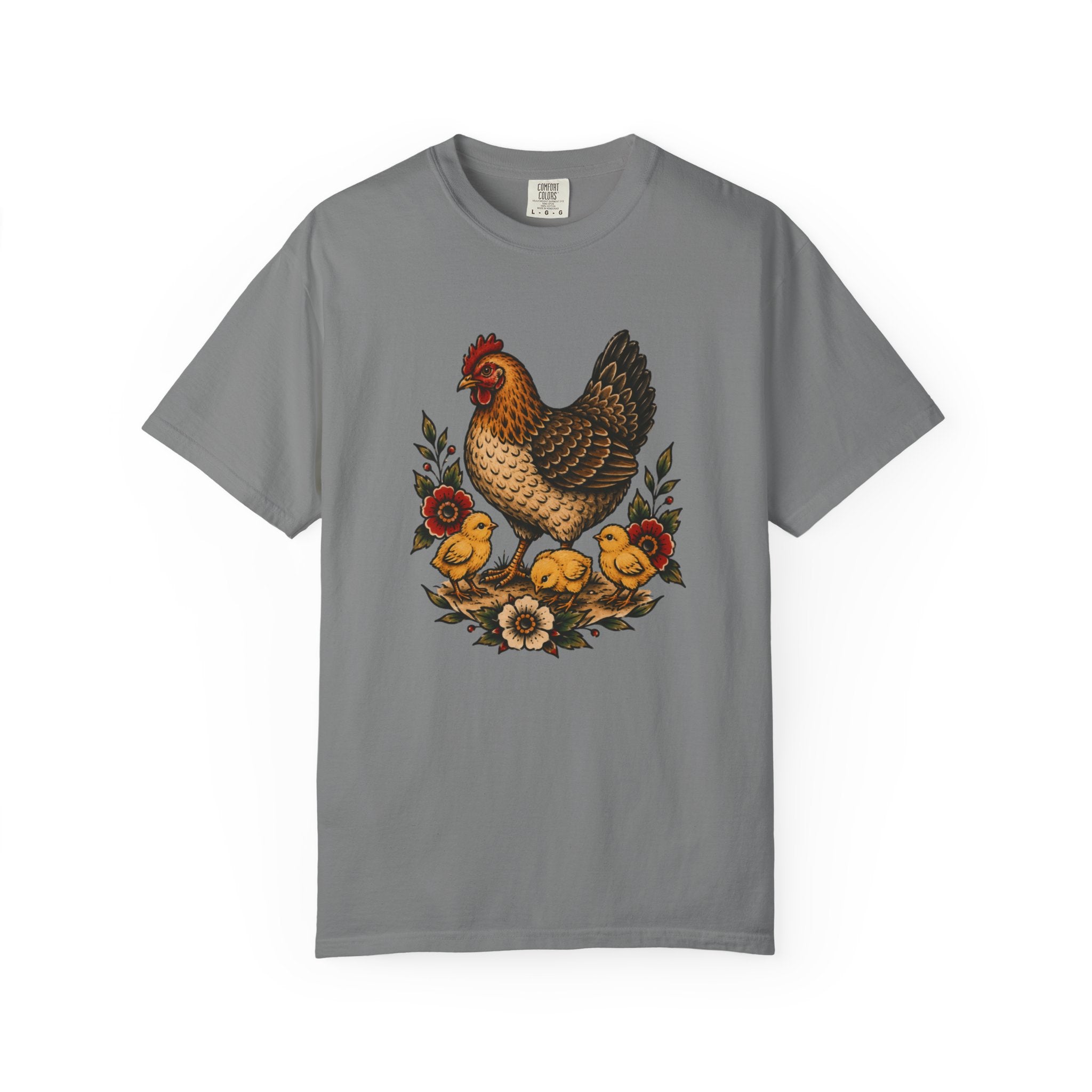 Tattoo-Inspired Chicken T-Shirt — Homesteader & Chicken Lover Tee