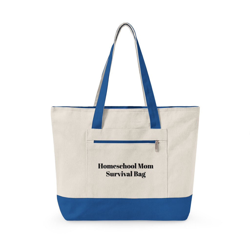 Survival Bag Zippered Canvas Tote