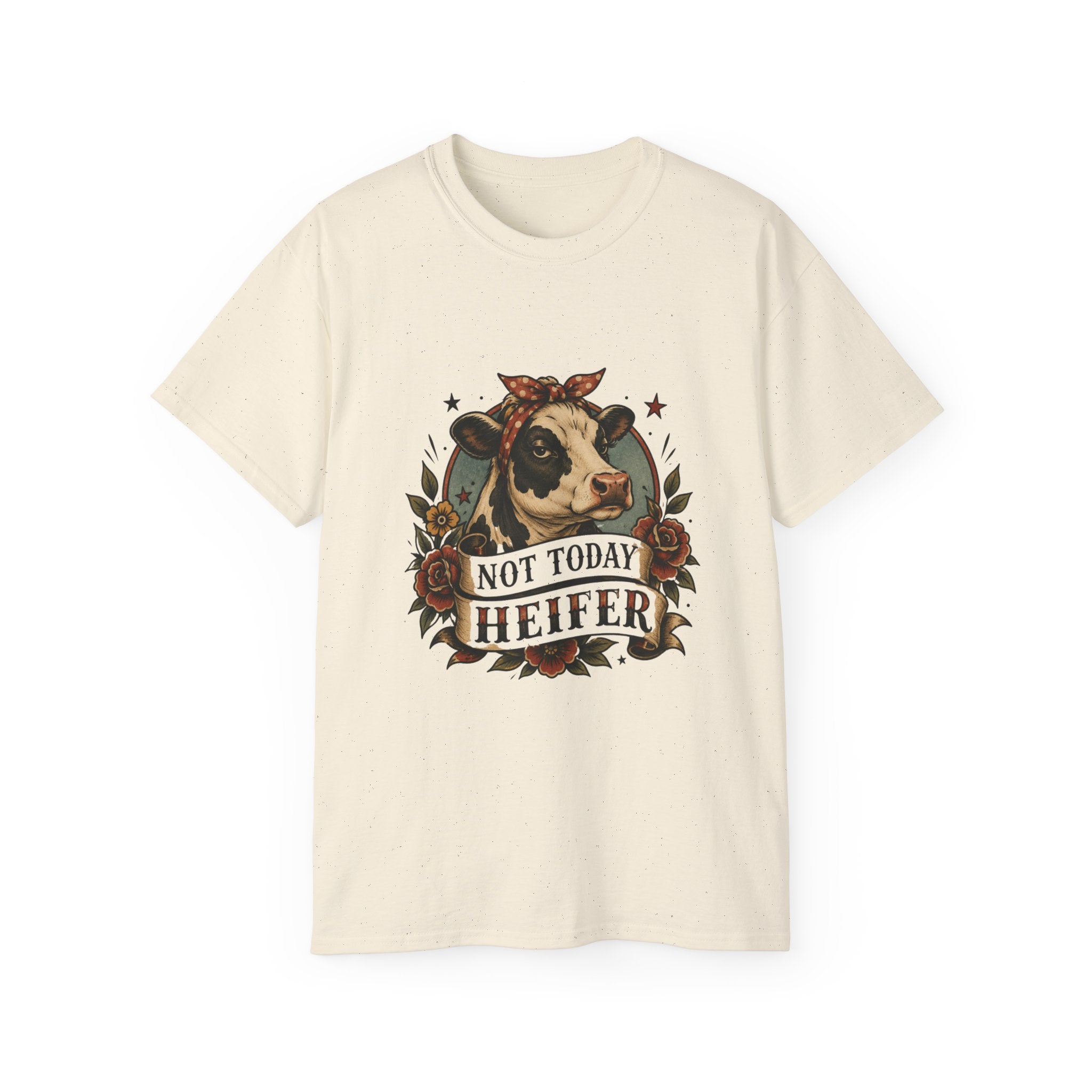 Tattoo-Inspired Cow Tee — Funny Cow Lover Shirt for Farmers & Homesteaders