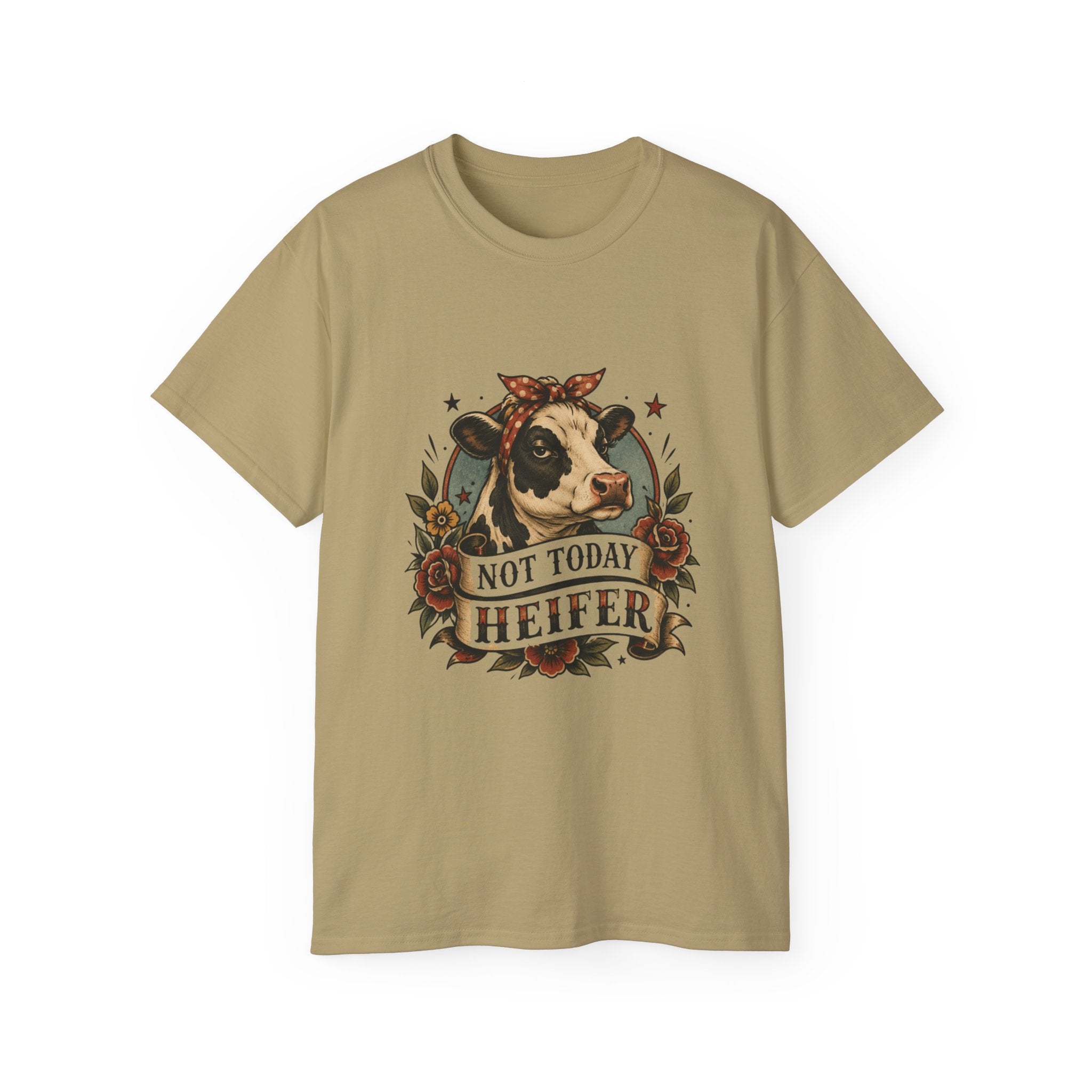 Tattoo-Inspired Cow Tee — Funny Cow Lover Shirt for Farmers & Homesteaders