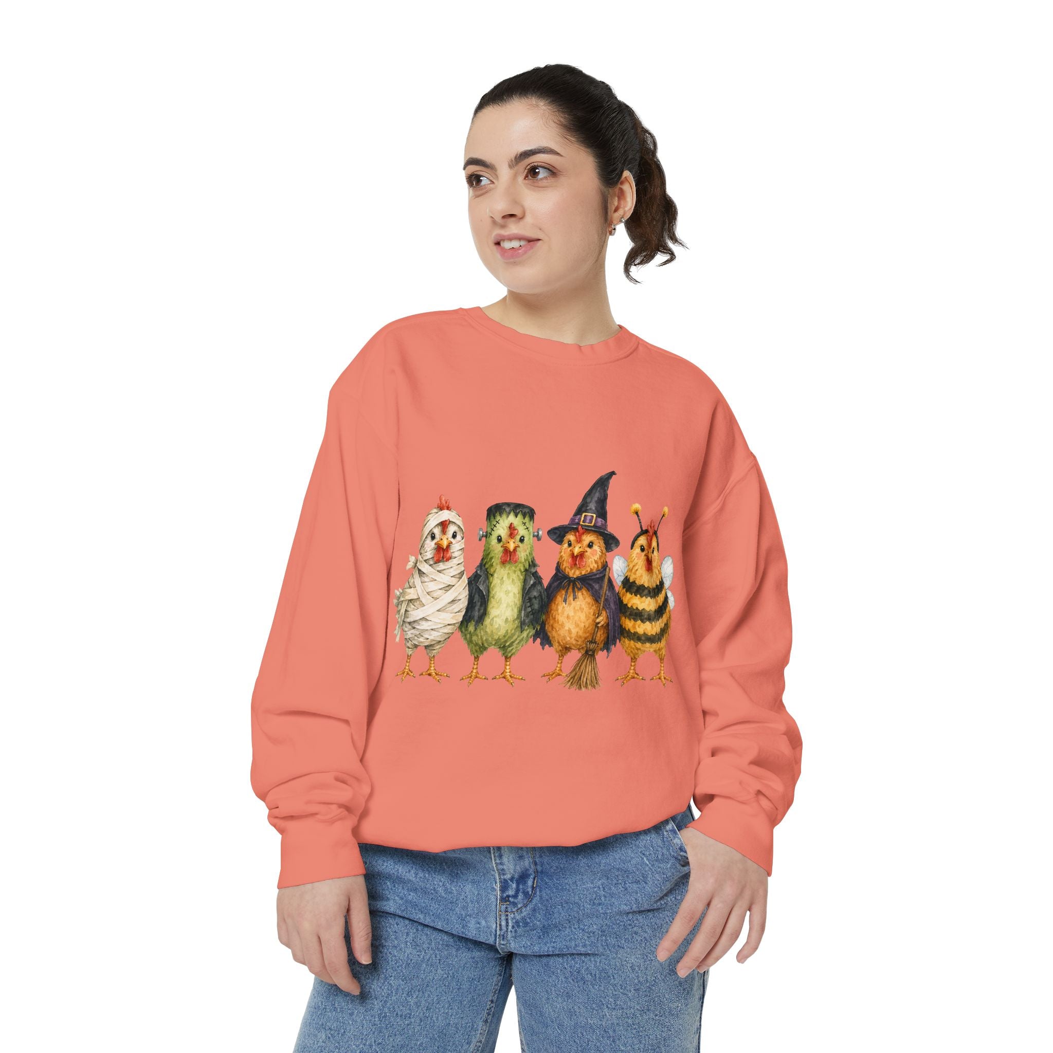 Halloween Chicken Unisex Garment-Dyed Sweatshirt