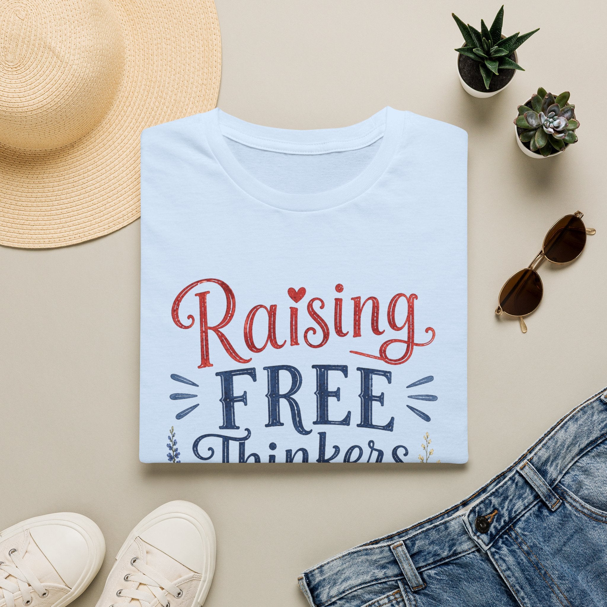 Homeschool Patriot Tee — Raise Free-Thinking Kids (Multiple Colors)