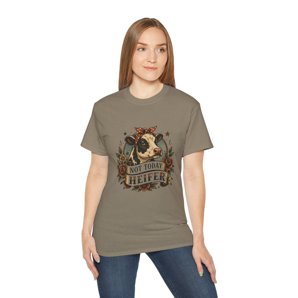 Tattoo-Inspired Cow Tee — Funny Cow Lover Shirt for Farmers & Homesteaders