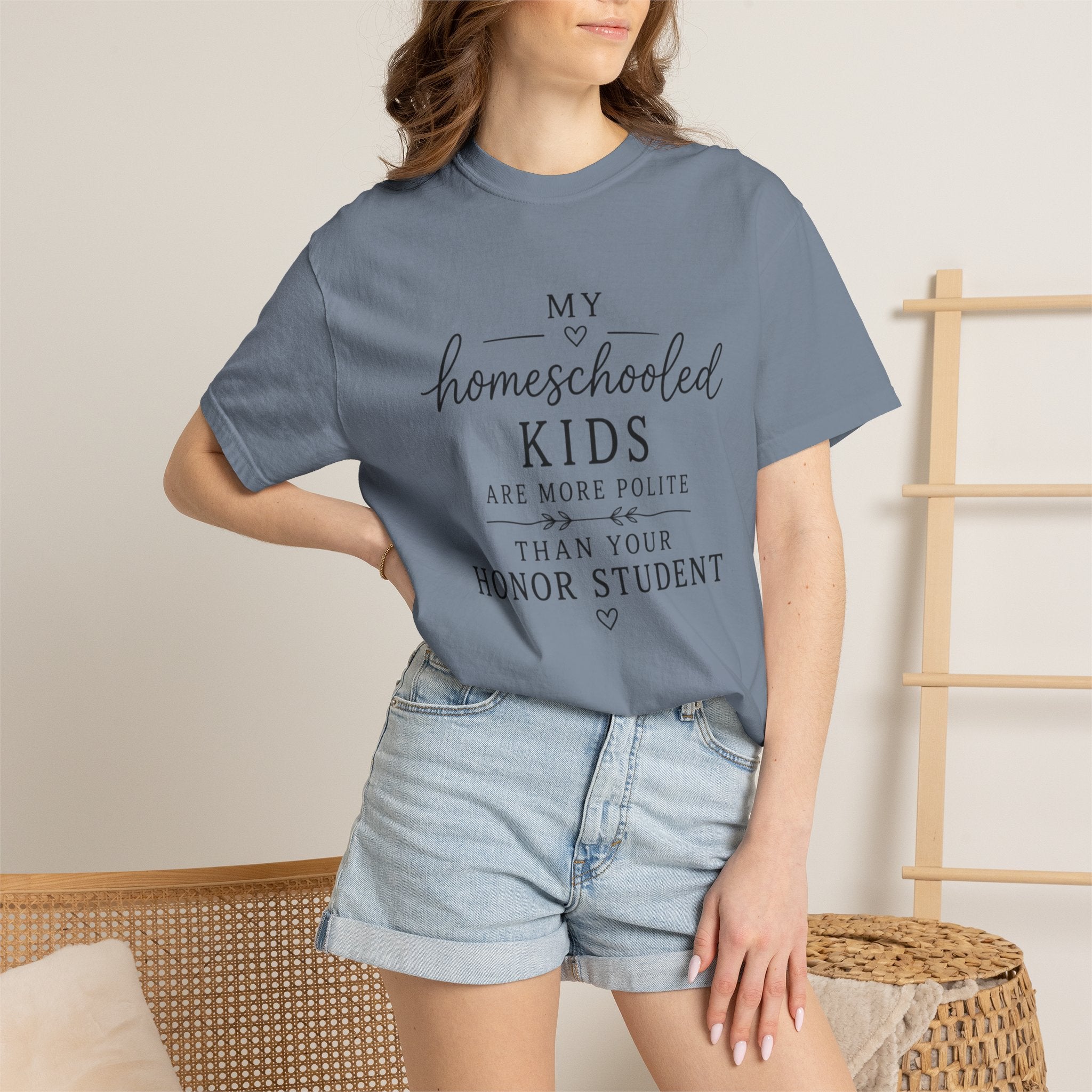Snarky Homeschool vs Public School T-Shirt — 'Polite Homeschool Kids' Comment Tee
