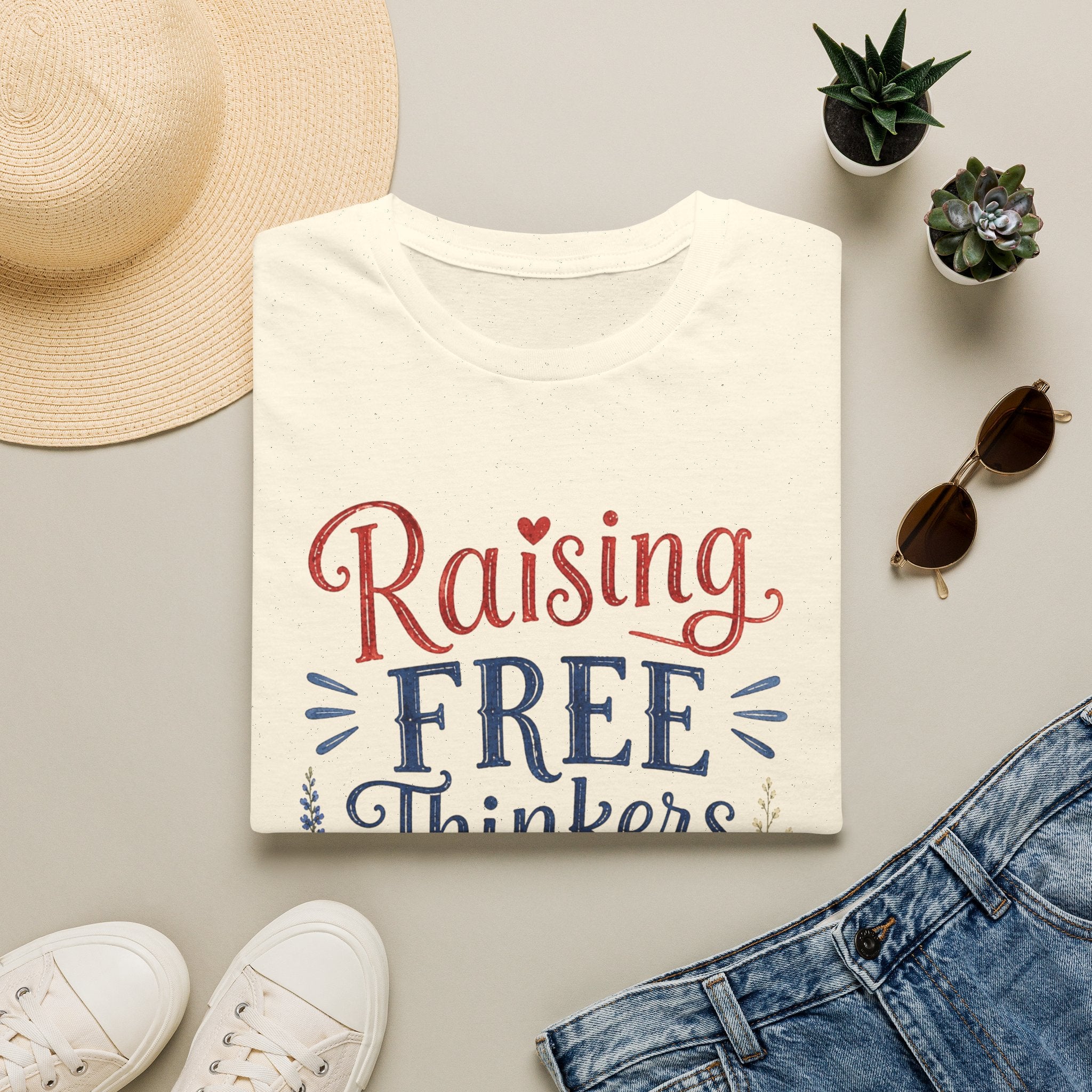 Homeschool Patriot Tee — Raise Free-Thinking Kids (Multiple Colors)