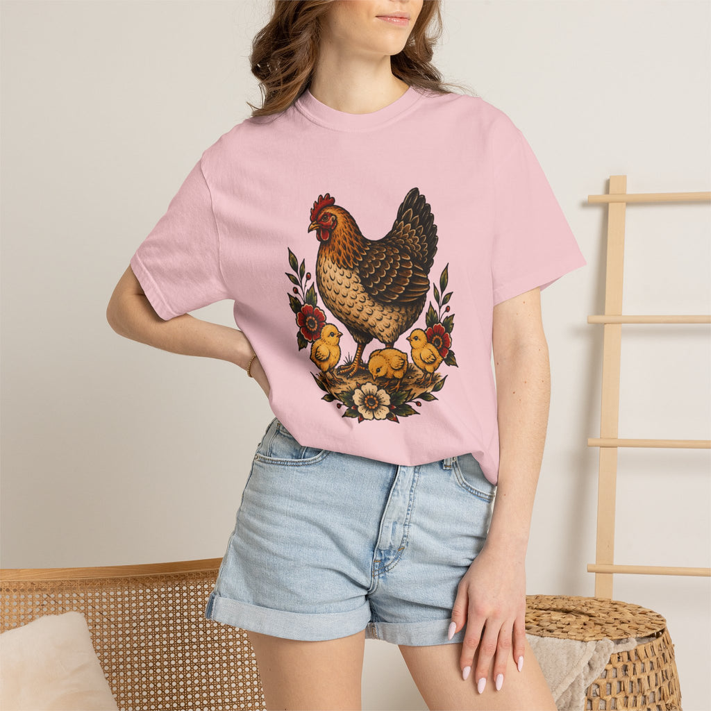 Tattoo-Inspired Chicken T-Shirt — Homesteader & Chicken Lover Tee