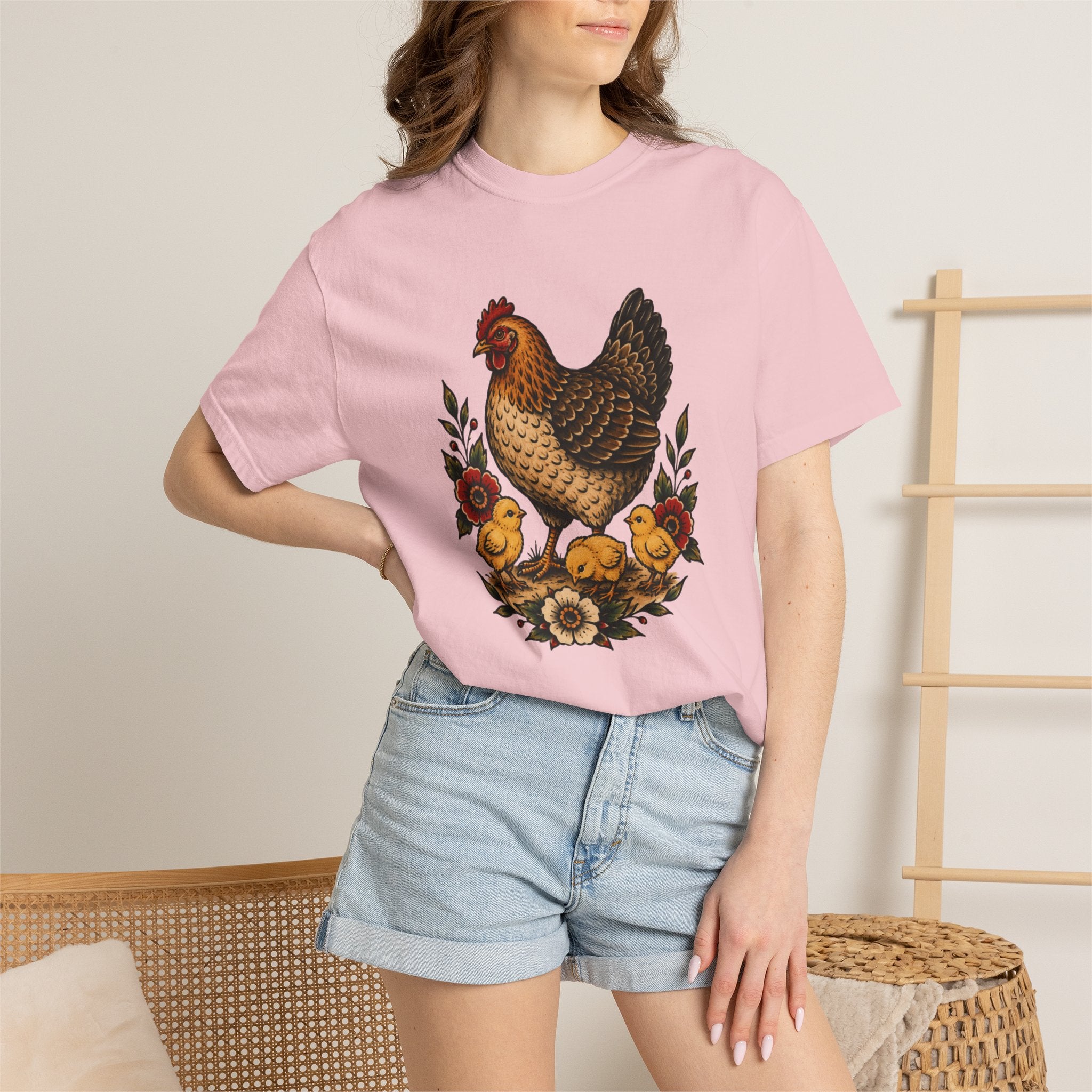 Tattoo-Inspired Chicken T-Shirt — Homesteader & Chicken Lover Tee