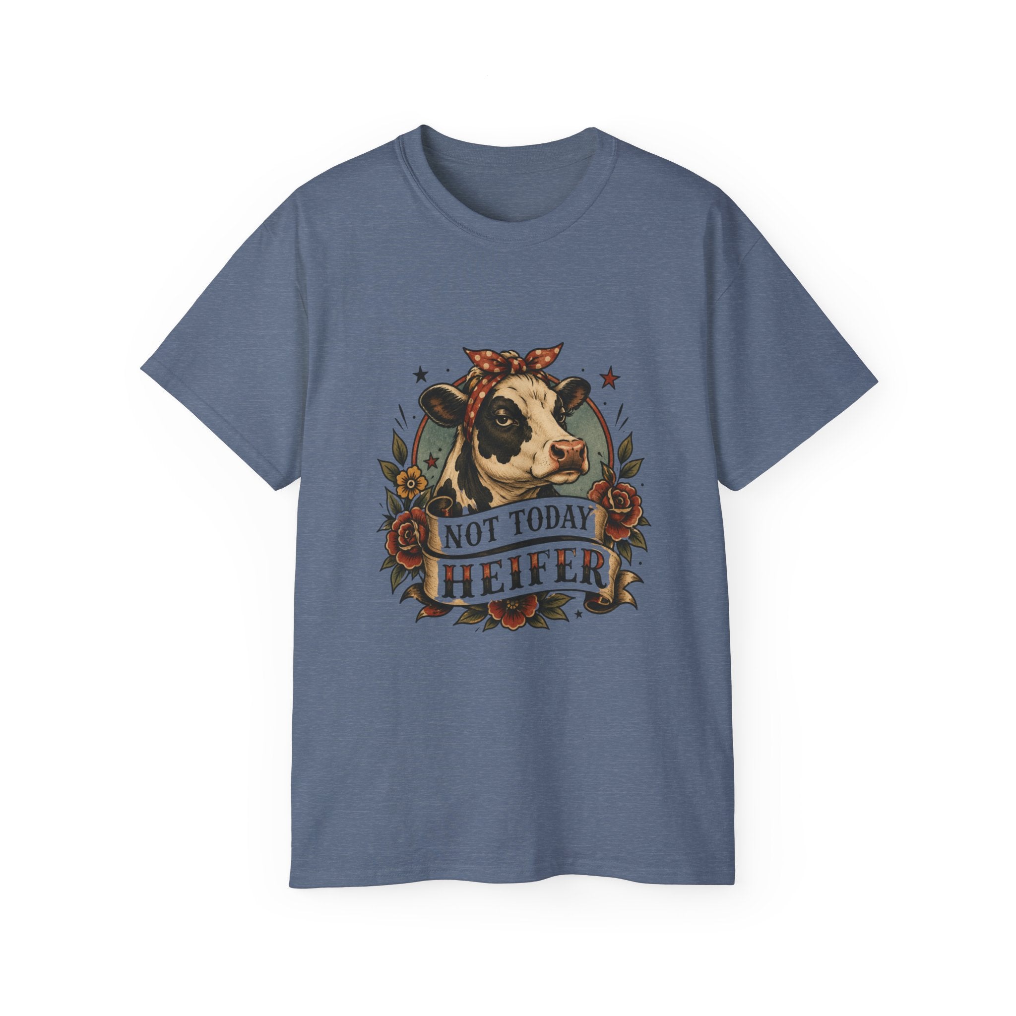 Tattoo-Inspired Cow Tee — Funny Cow Lover Shirt for Farmers & Homesteaders