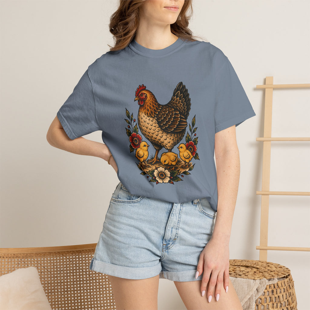Tattoo-Inspired Chicken T-Shirt — Homesteader & Chicken Lover Tee
